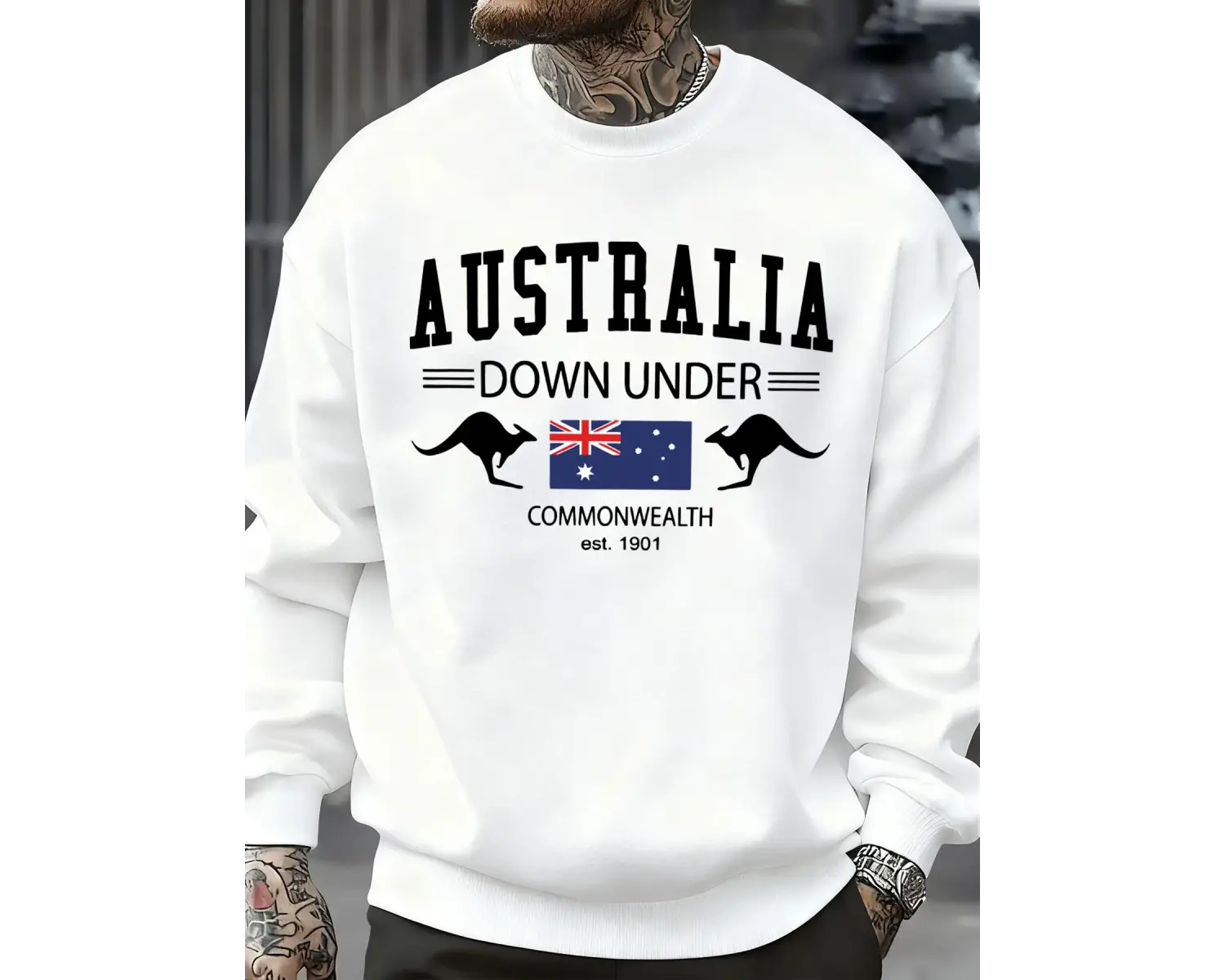 Avustralya Down Under Baskılar Kazaklar Erkekler Sonbahar Tişörtü Moda Rahat Sokak Şıklığı Hi