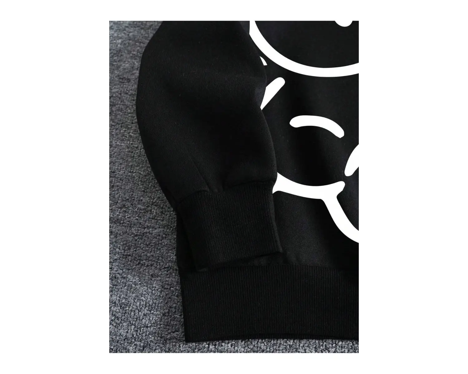 Ayıcık Baskılı 3 İplik Kapüşonlu Ünisex Oversize Sweatshirt Siyah