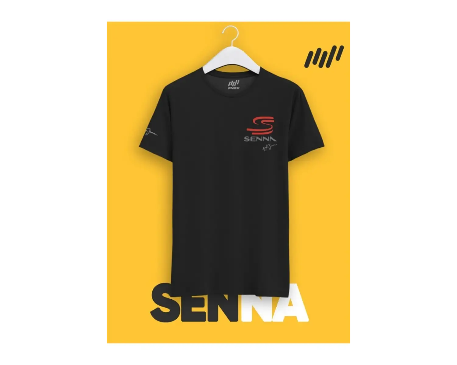 Ayrton Senna Imzalı Senna Logolu Kabartma Baskılı T-shirt