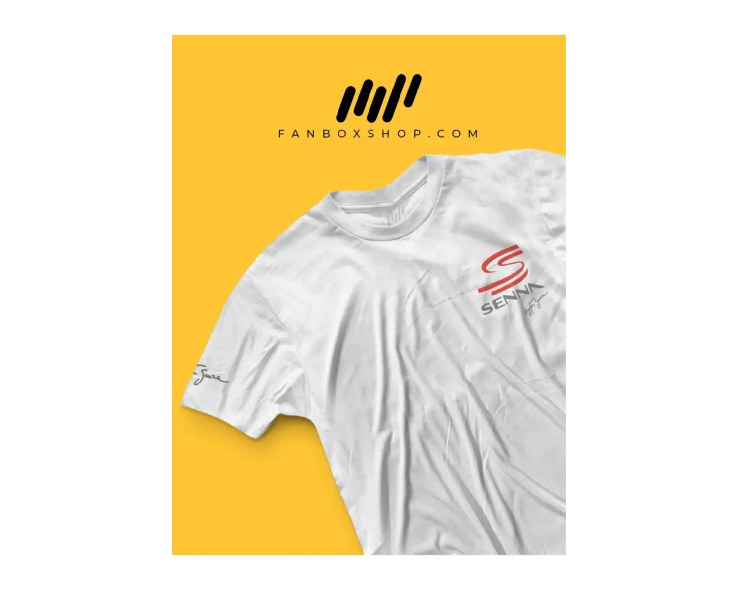 Ayrton Senna Imzalı Senna Logolu Kabartma Baskılı T-shirt