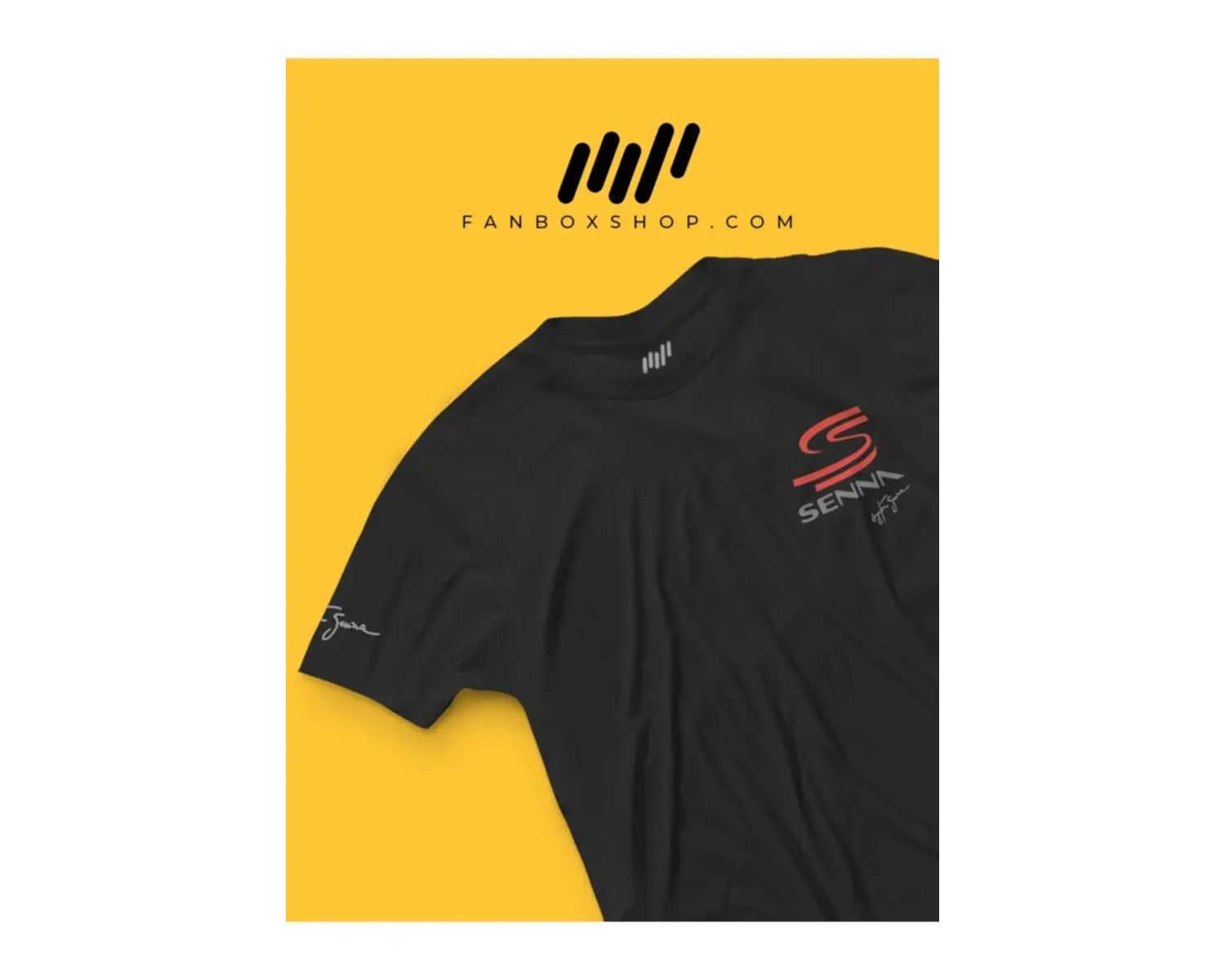 Ayrton Senna Imzalı Senna Logolu Kabartma Baskılı T-shirt