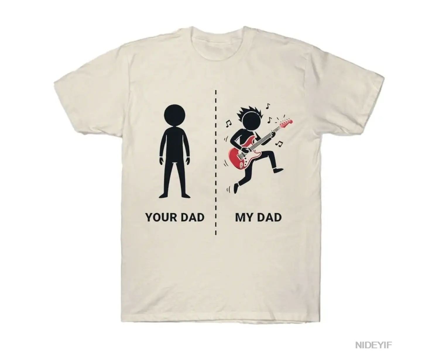 Babanım Benim Baba Gitar Çalar Müzisyen Rocker Baba T-shirt Erkekler Kadınlar Için % 100% Pam