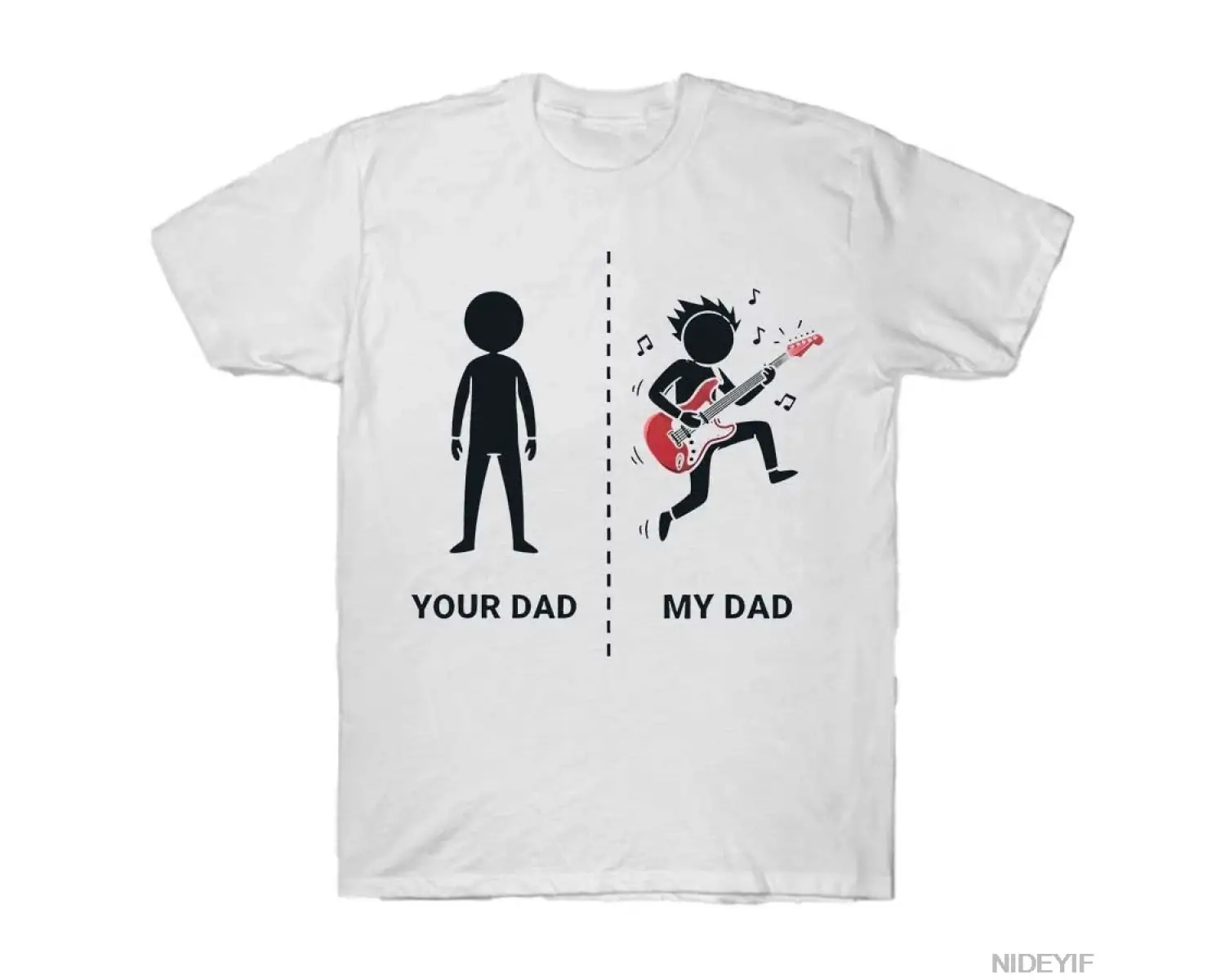 Babanım Benim Baba Gitar Çalar Müzisyen Rocker Baba T-shirt Erkekler Kadınlar Için % 100% Pam