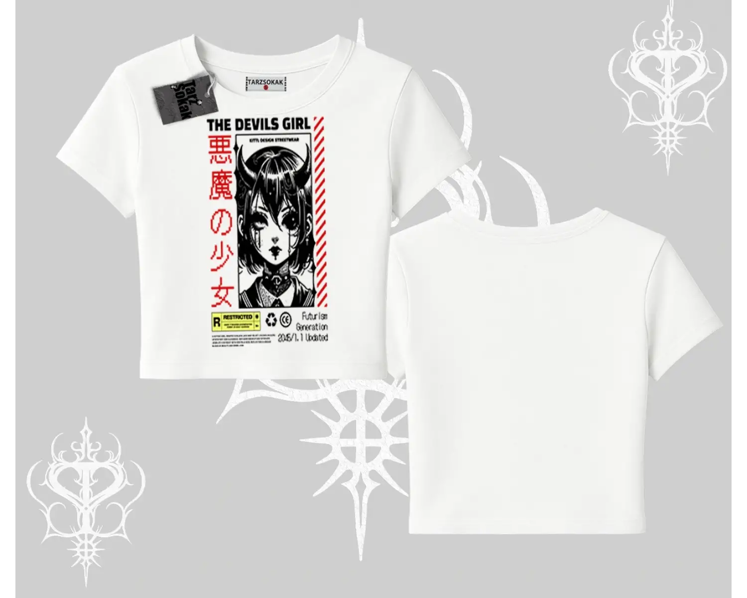 Babby Tee Tshirt Anime Devils Girl Japanese Style Baskılı