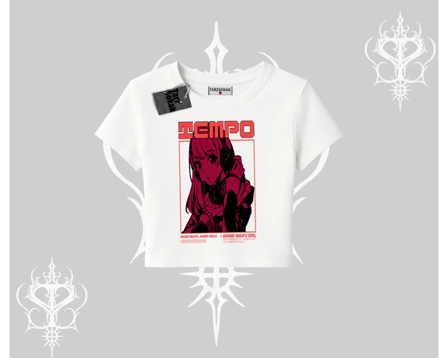 Babby Tee Tshirt Anime Waifu Kırmızı Grafik Desenli
