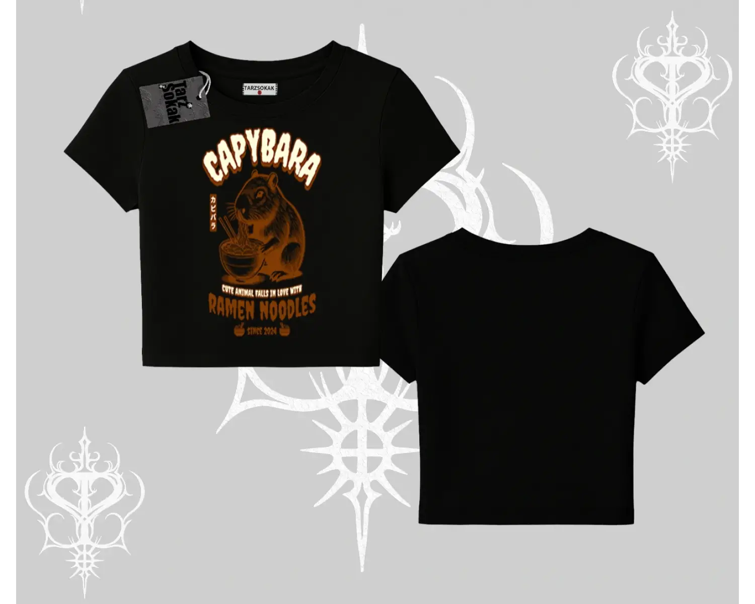 Babby Tee Tshirt Cute Capybara Enjoying Ramen Noodles Artwork