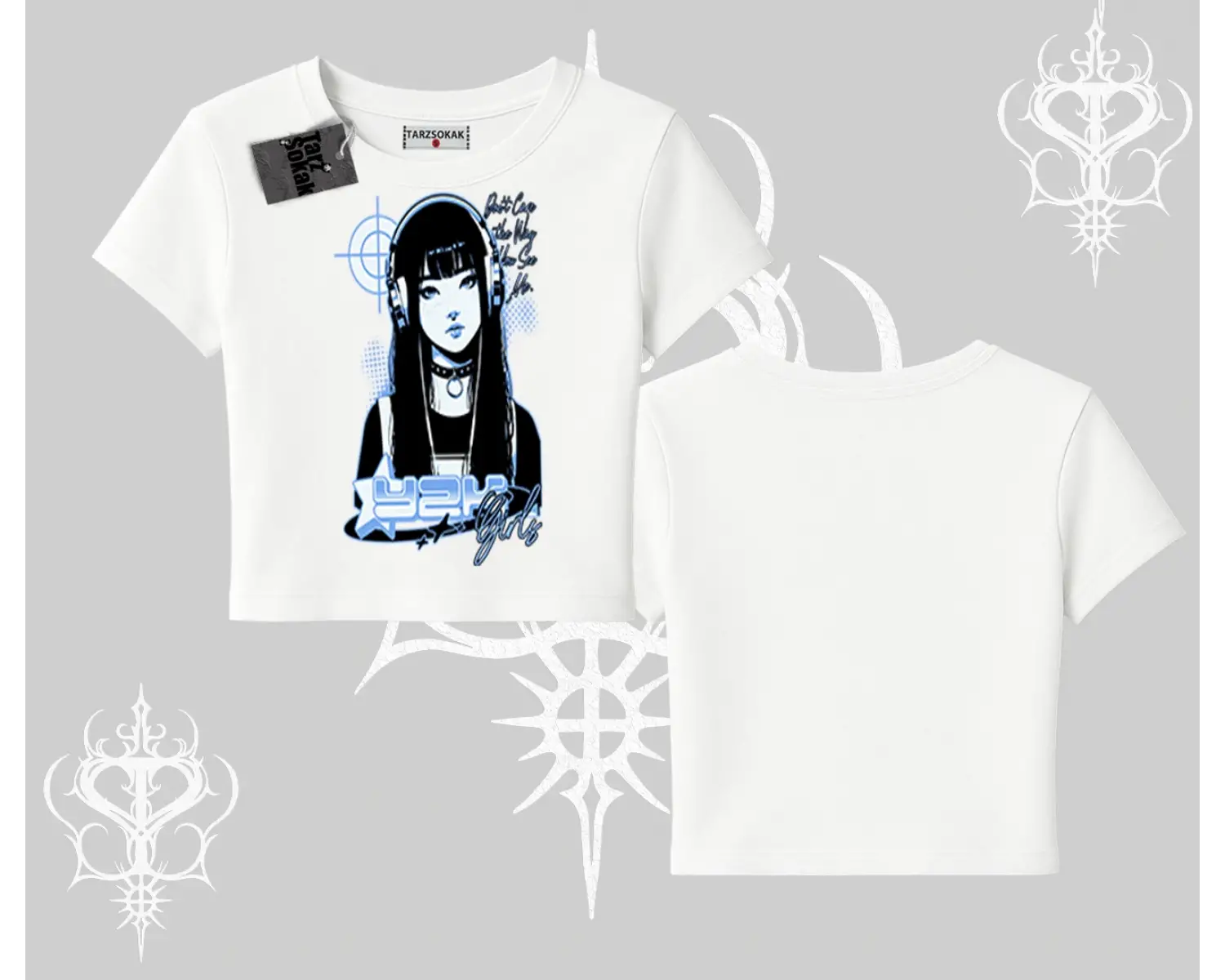 Babby Tee Tshirt Cyber Y2K Anime Girl Street Sound Aesthetic