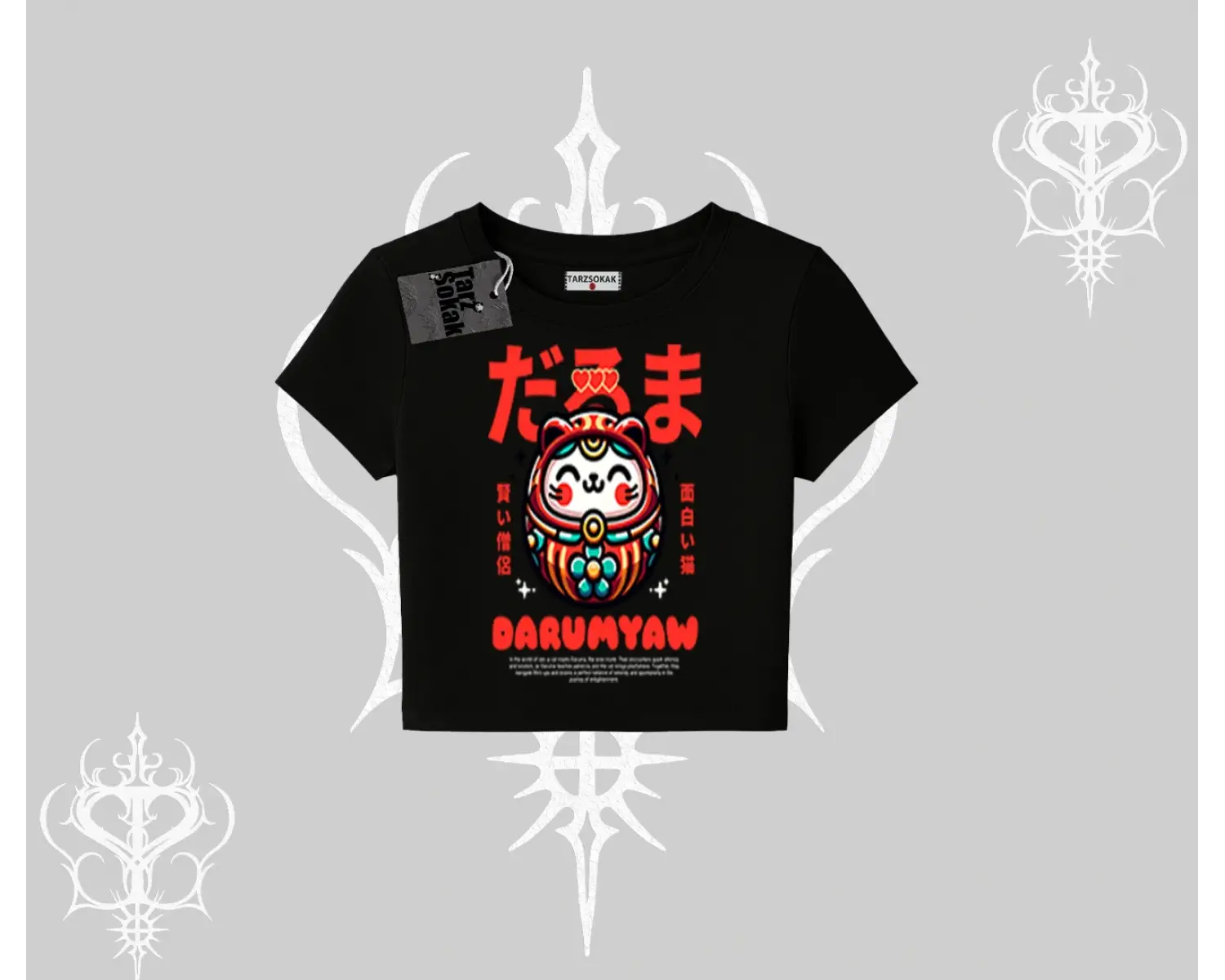 Babby Tee Tshirt Daruma Kedi Anime Baskılı