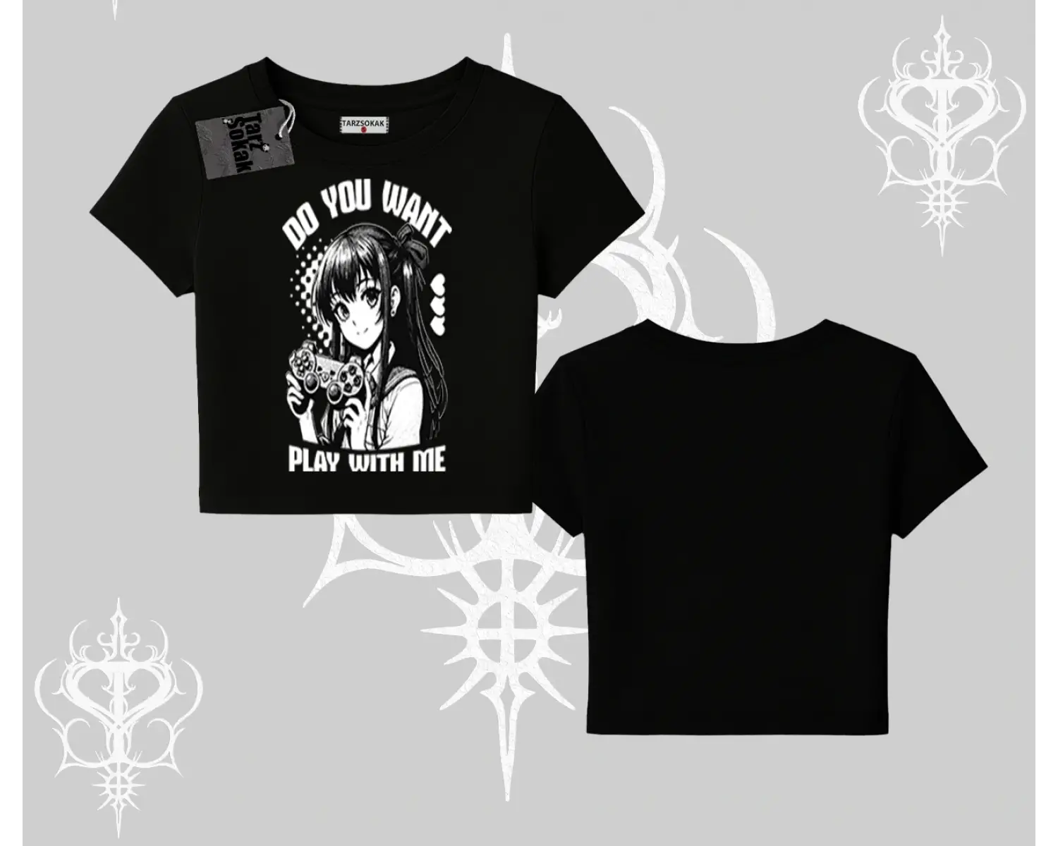 Babby Tee Tshirt Do You Want Play With Me Anime Kız Baskılı