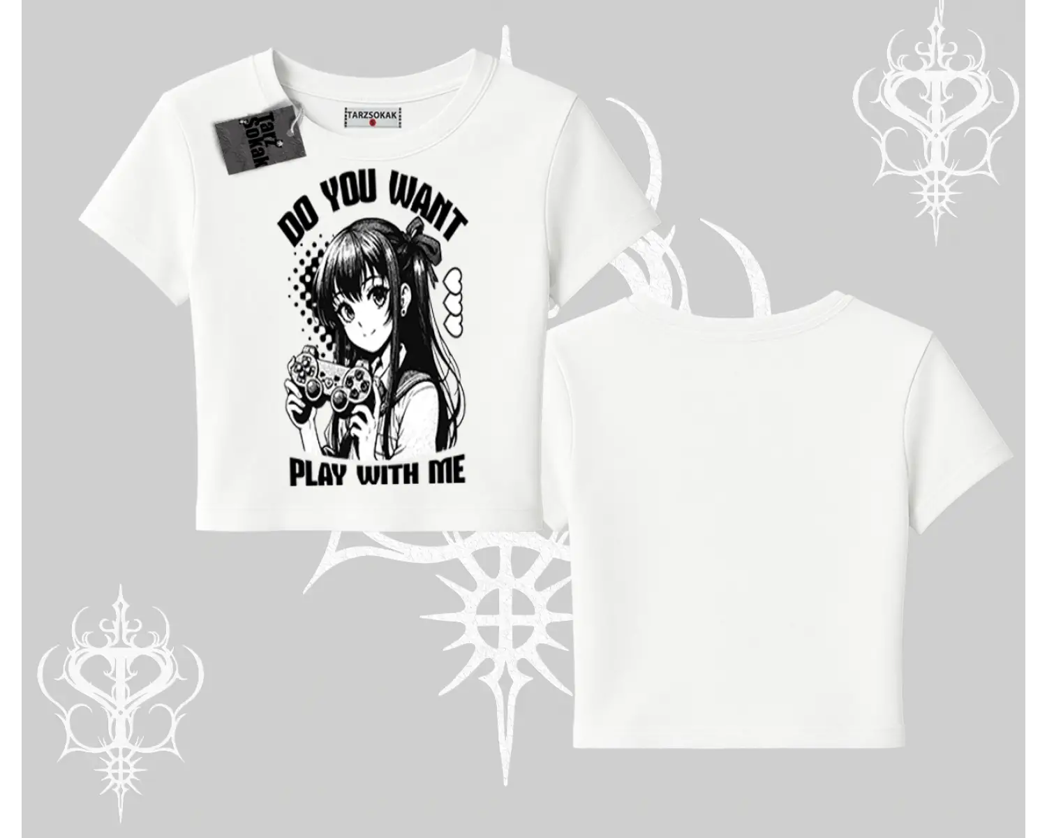 Babby Tee Tshirt Do You Want Play With Me Anime Kız Baskılı