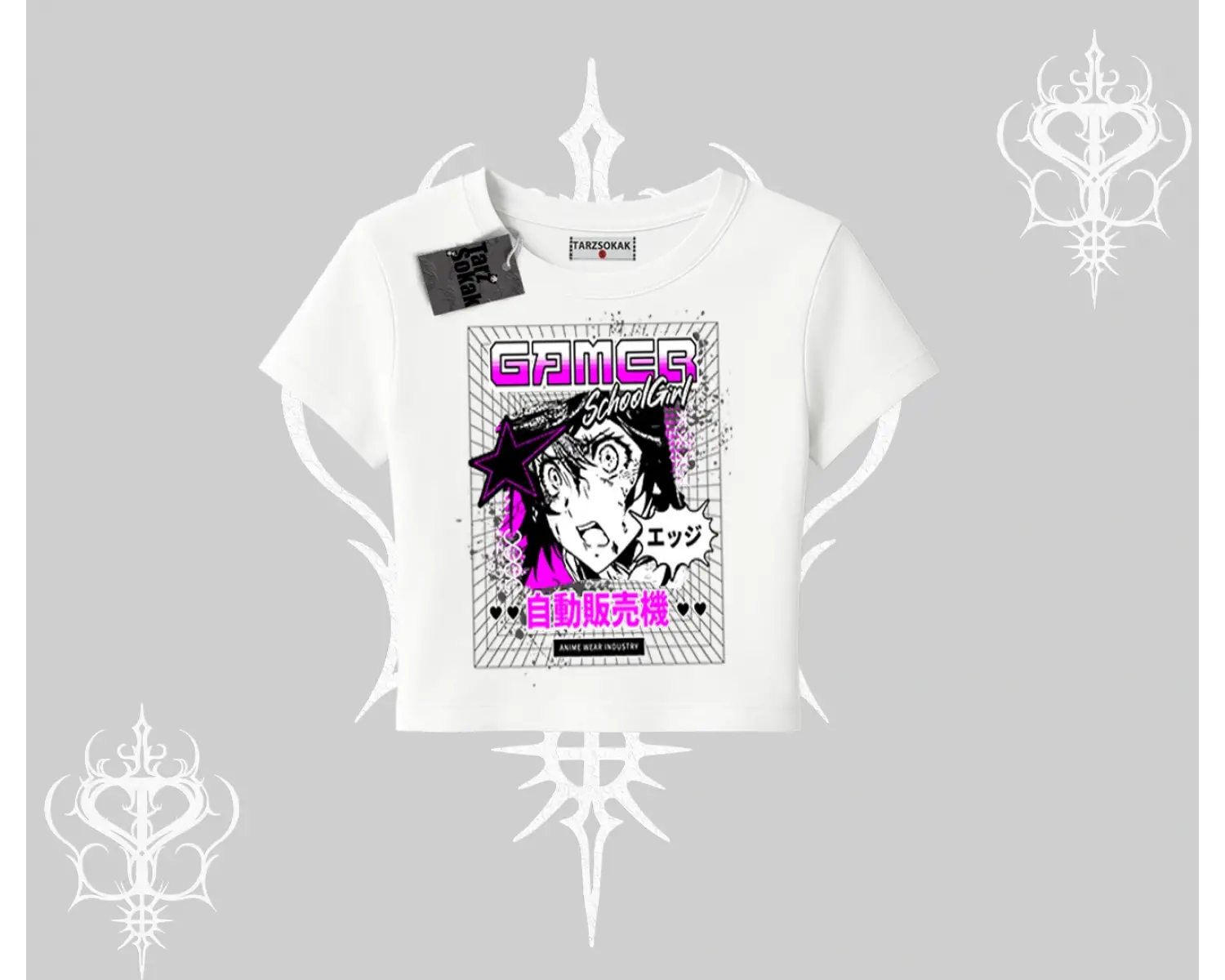 Babby Tee Tshirt Games Schoolgirl Anime Baskılı