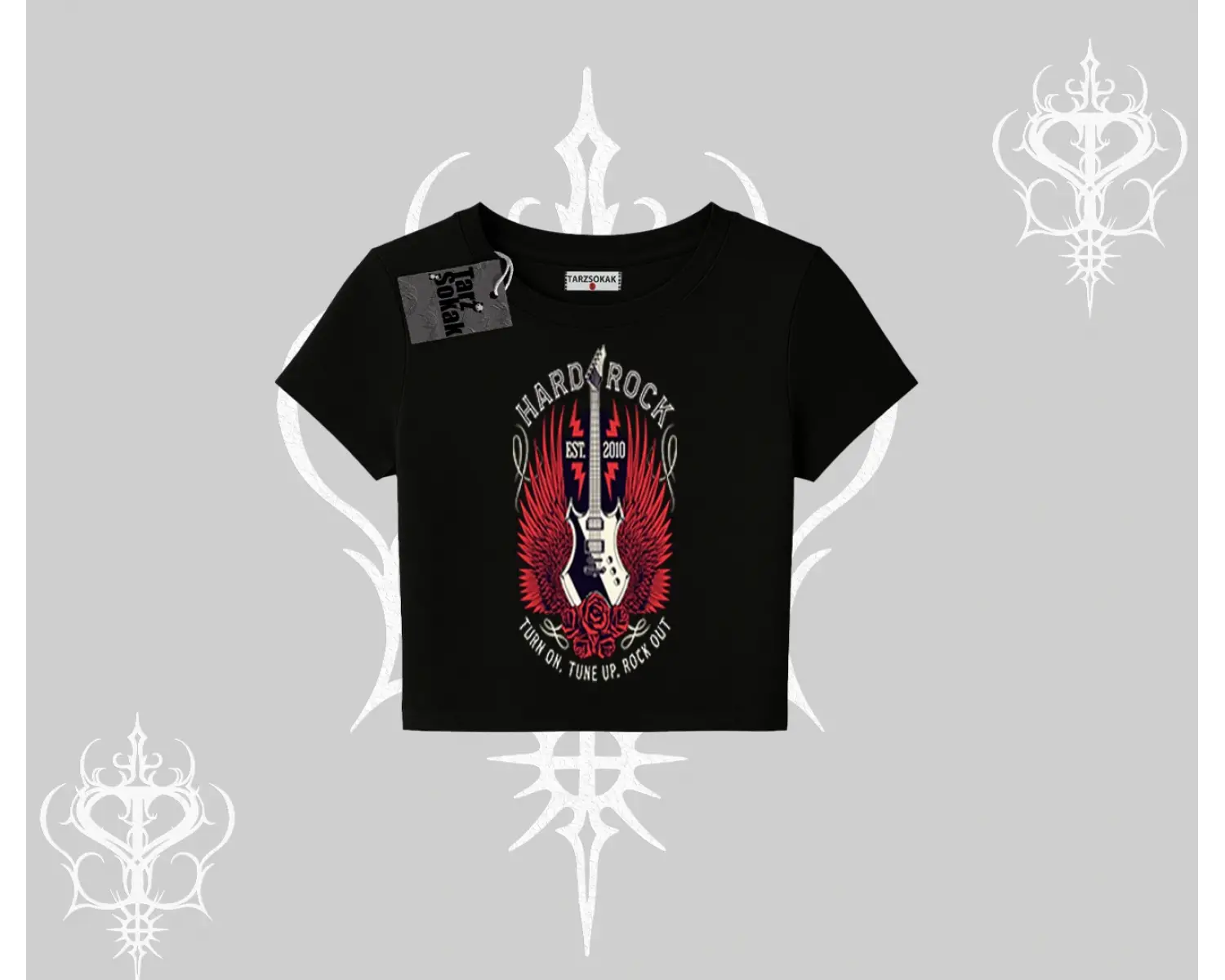 Babby Tee Tshirt Hard Rock Winged Guitar Rebellion