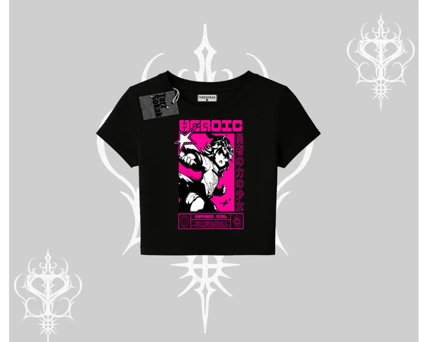 Babby Tee Tshirt Heroic Anime Girl Japon Stil Grafik Baskılı