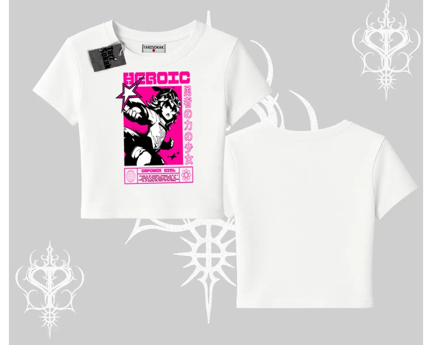 Babby Tee Tshirt Heroic Anime Girl Japon Stil Grafik Baskılı