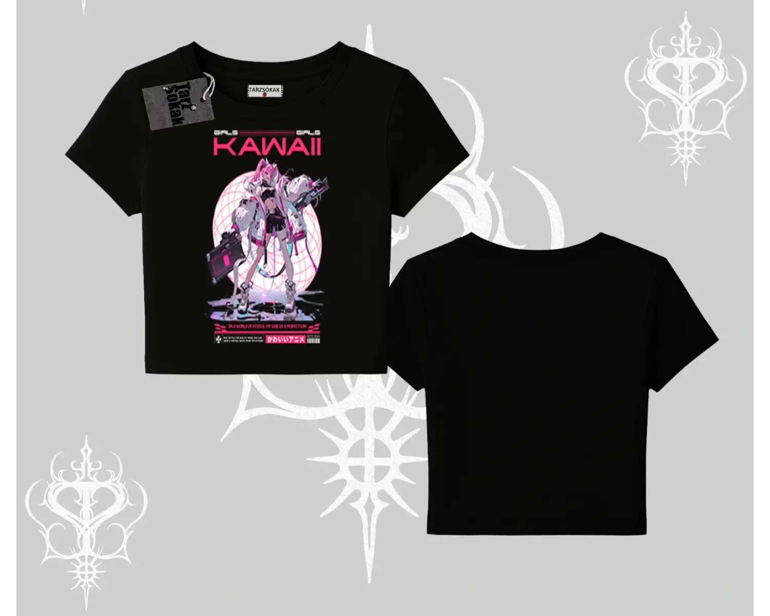 Babby Tee Tshirt Kawaii Cyberpunk Kız Japon Stil Baskı