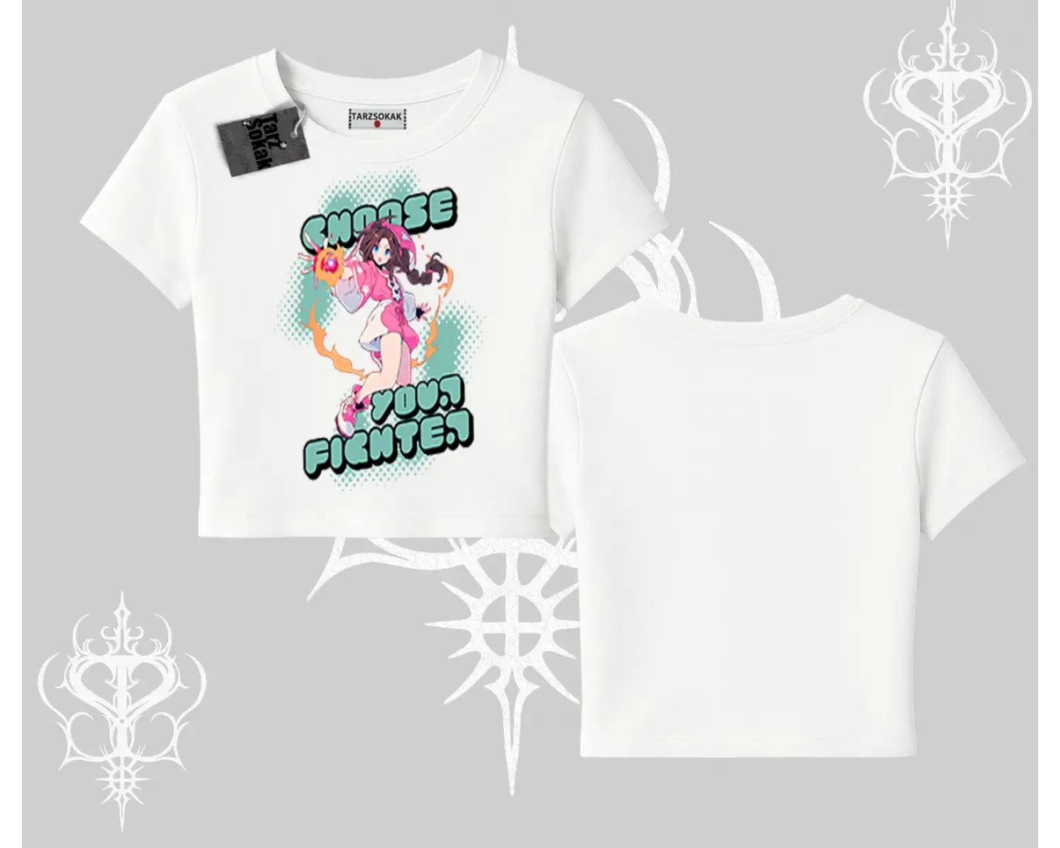 Babby Tee Tshirt Oversize  Anime Kız Desenli Japon Stil