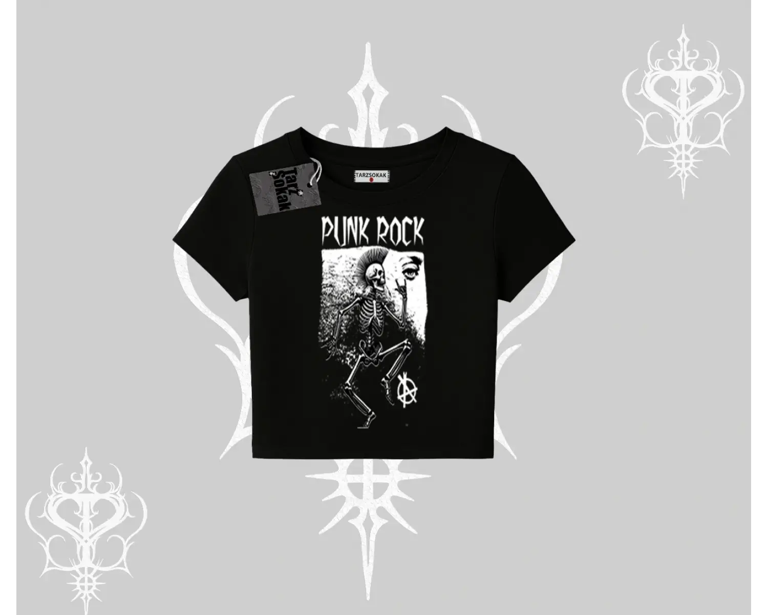Babby Tee Tshirt Punk Rock Chaos Skeleton Riot