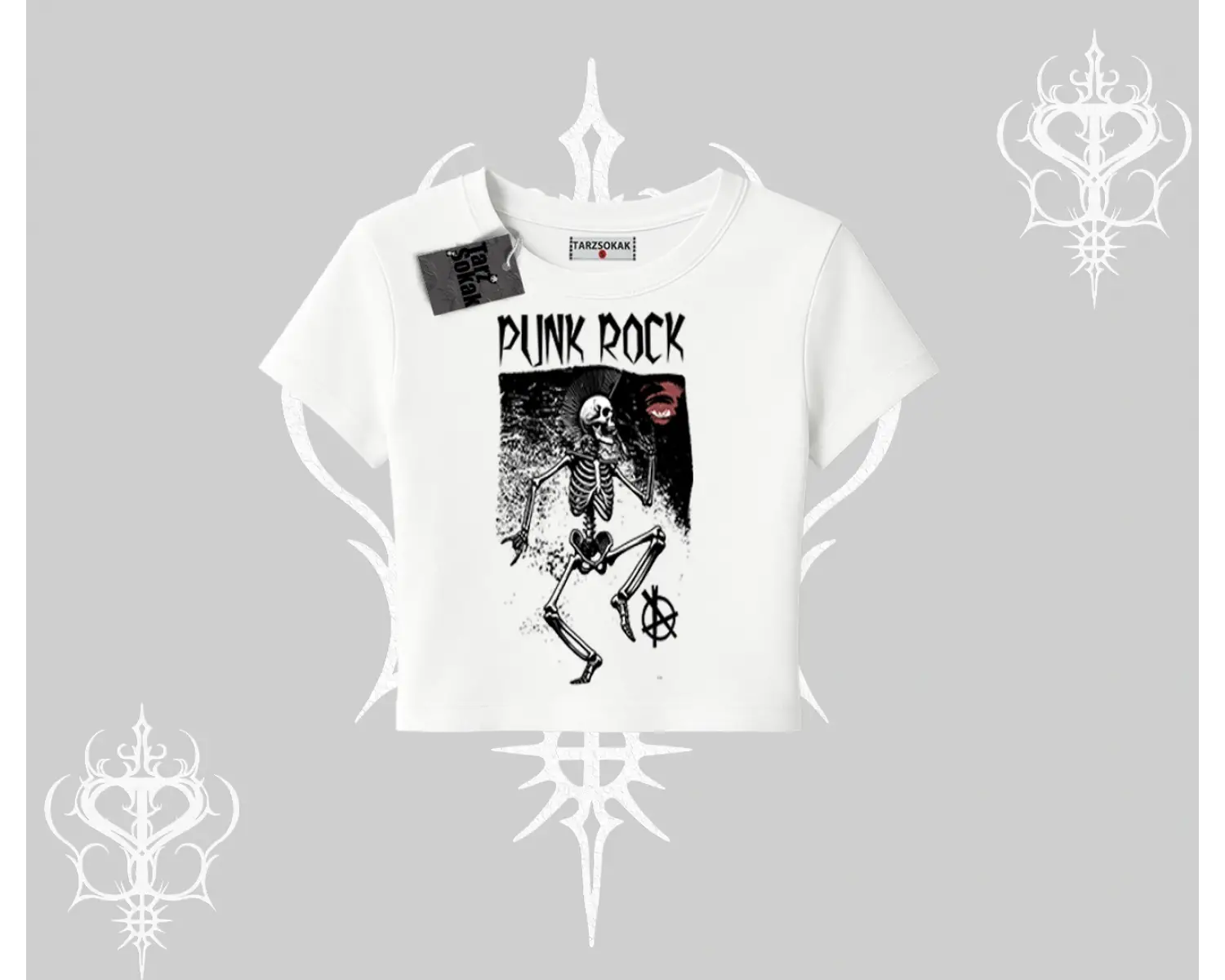 Babby Tee Tshirt Punk Rock Chaos Skeleton Riot