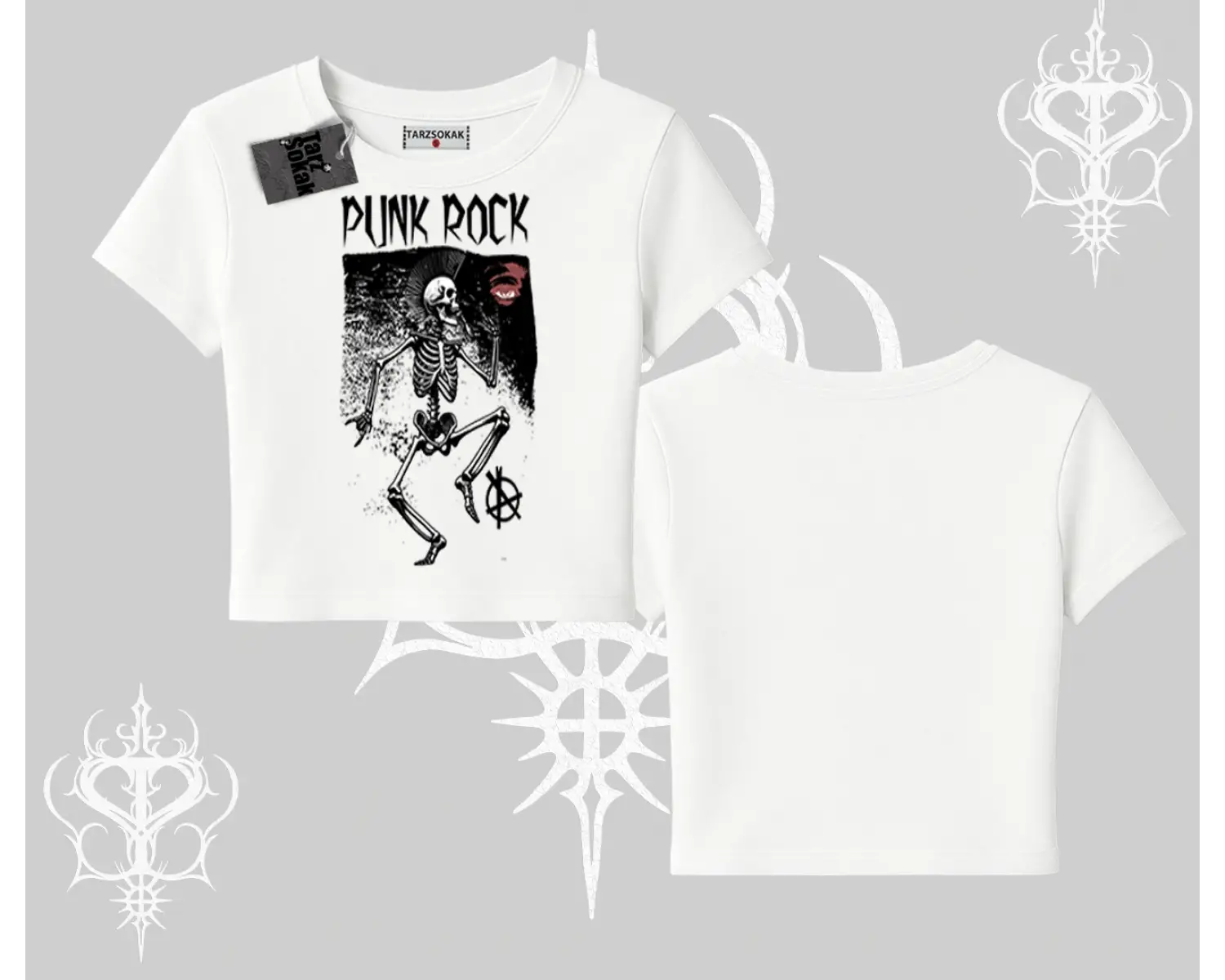 Babby Tee Tshirt Punk Rock Chaos Skeleton Riot