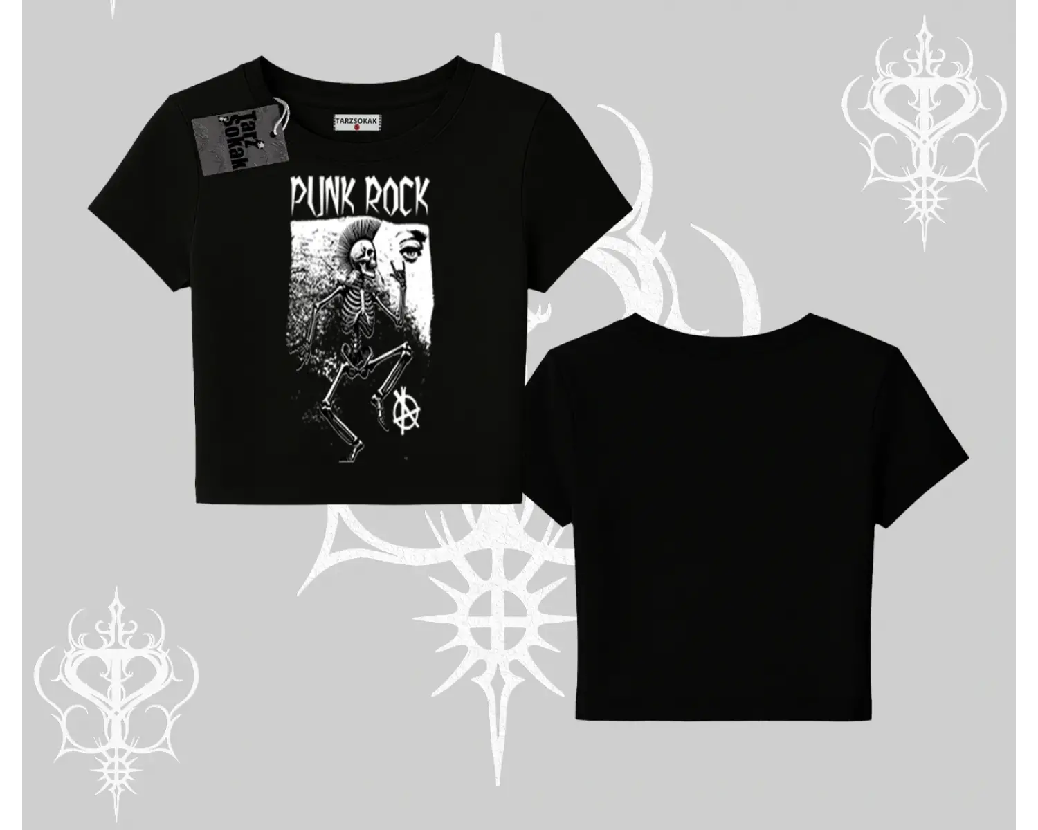 Babby Tee Tshirt Punk Rock Chaos Skeleton Riot