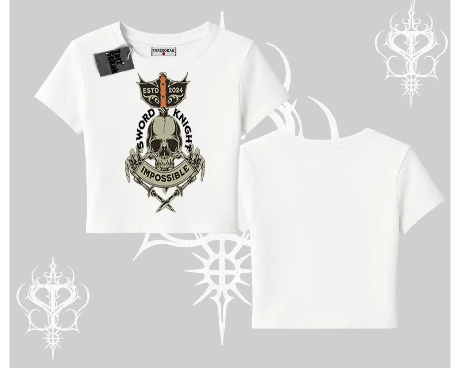 Babby Tee Tshirt Sword Knight Skull Impossible Street Creed