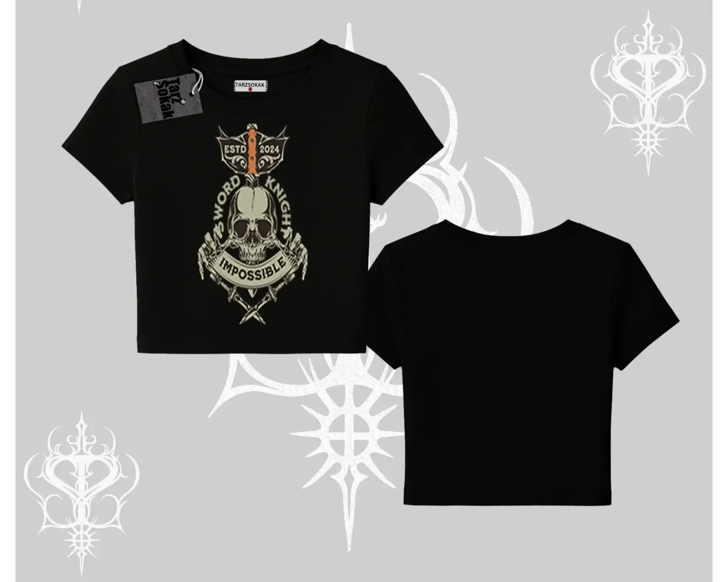 Babby Tee Tshirt Sword Knight Skull Impossible Street Creed