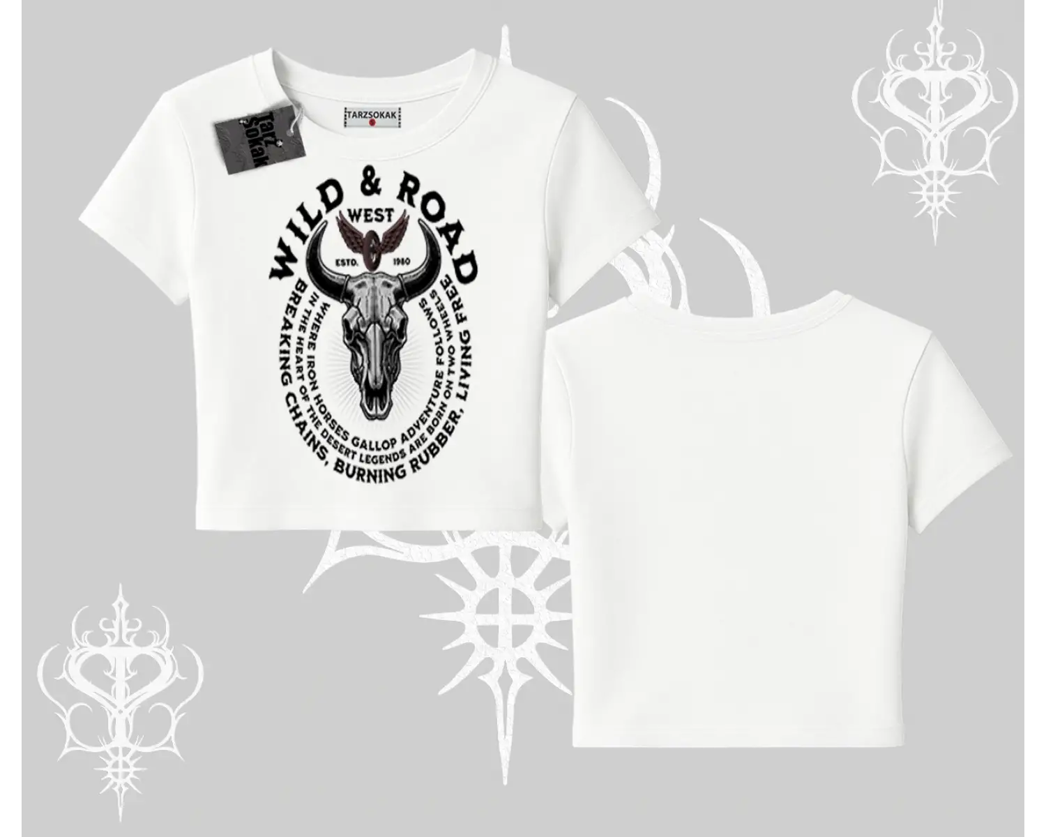 Babby Tee Tshirt Wild & Road Western Skull Biker Street Culture