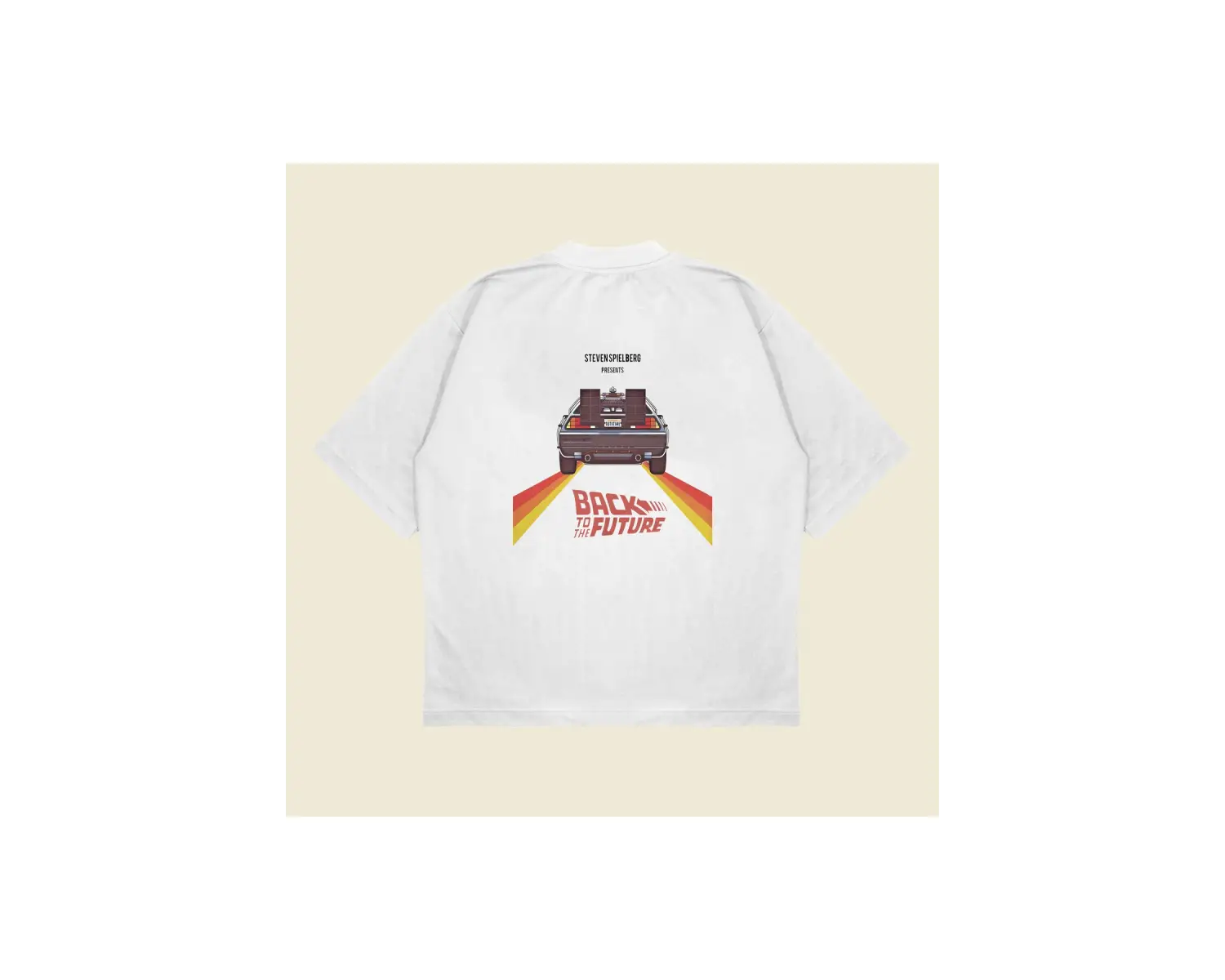 Back To The Future Baskılı Oversize Unisex Pamuklu Nefes Alan Kalın Kumaşlı