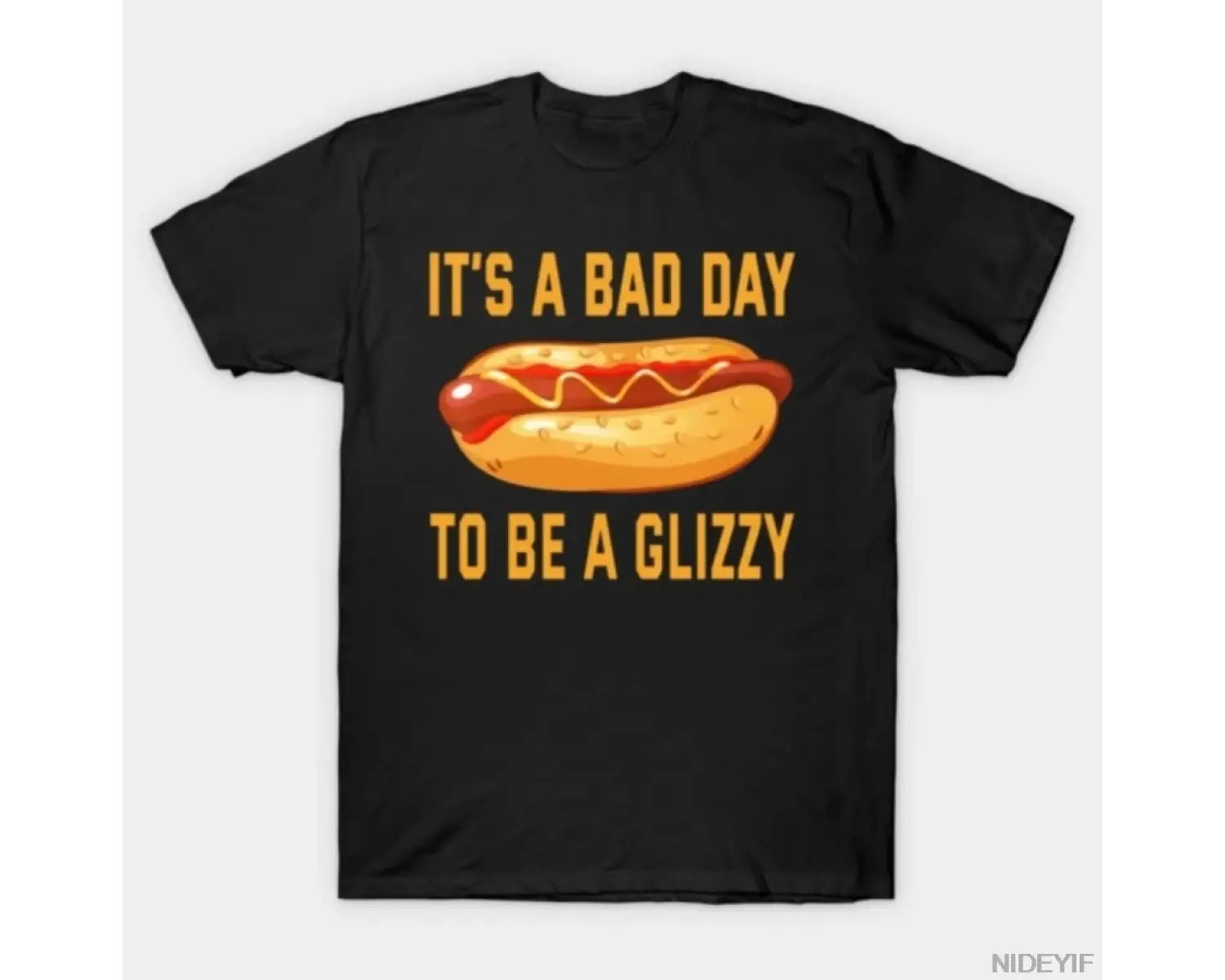 Bad Day to Be a Glizzy Komik HotDog Sanat Tişörtü Erkekler Kadınlar İçin %100 Pamuklu Tişörtl