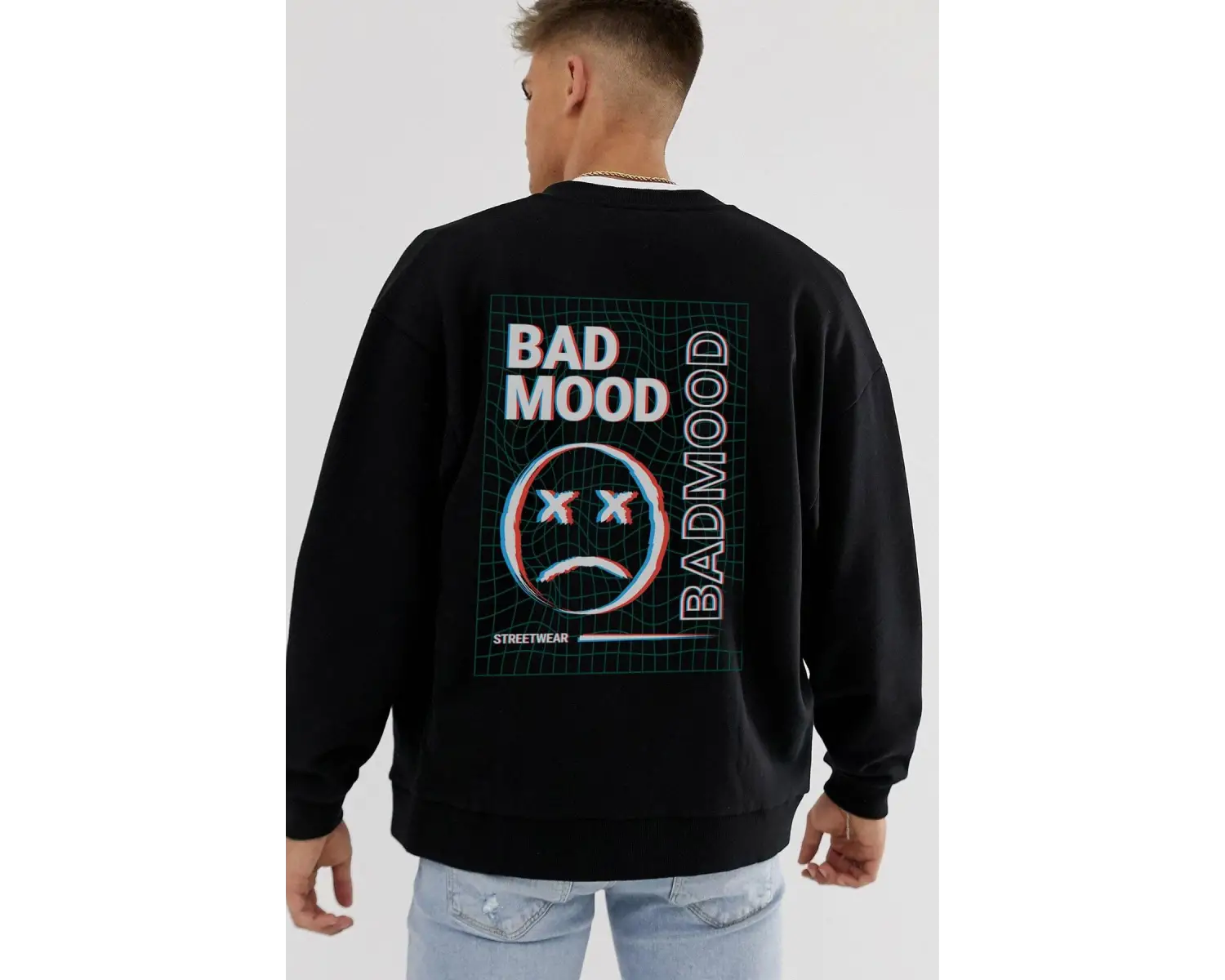 Bad Mood Oversize Siyah Sweatshirt Tarzsokak44