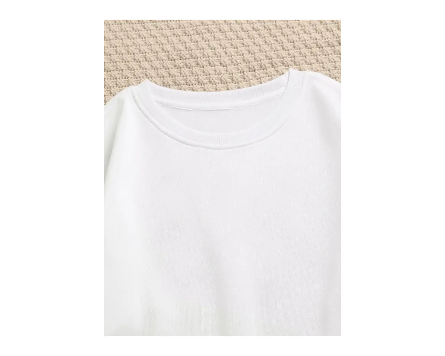 BALANCE Renkli Oversize Bisiklet Yaka Pamuklu Sweatshirt Beyaz