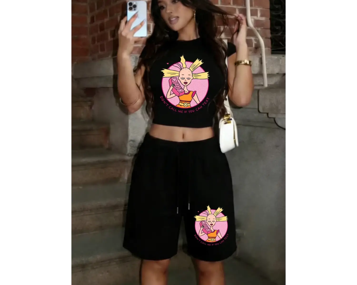 Bana Aramayın, Mesaj Gönderemezseniz Baskılı Babby TeeT-Shirt Pantolon Yazlık İki Parça Takım Üst