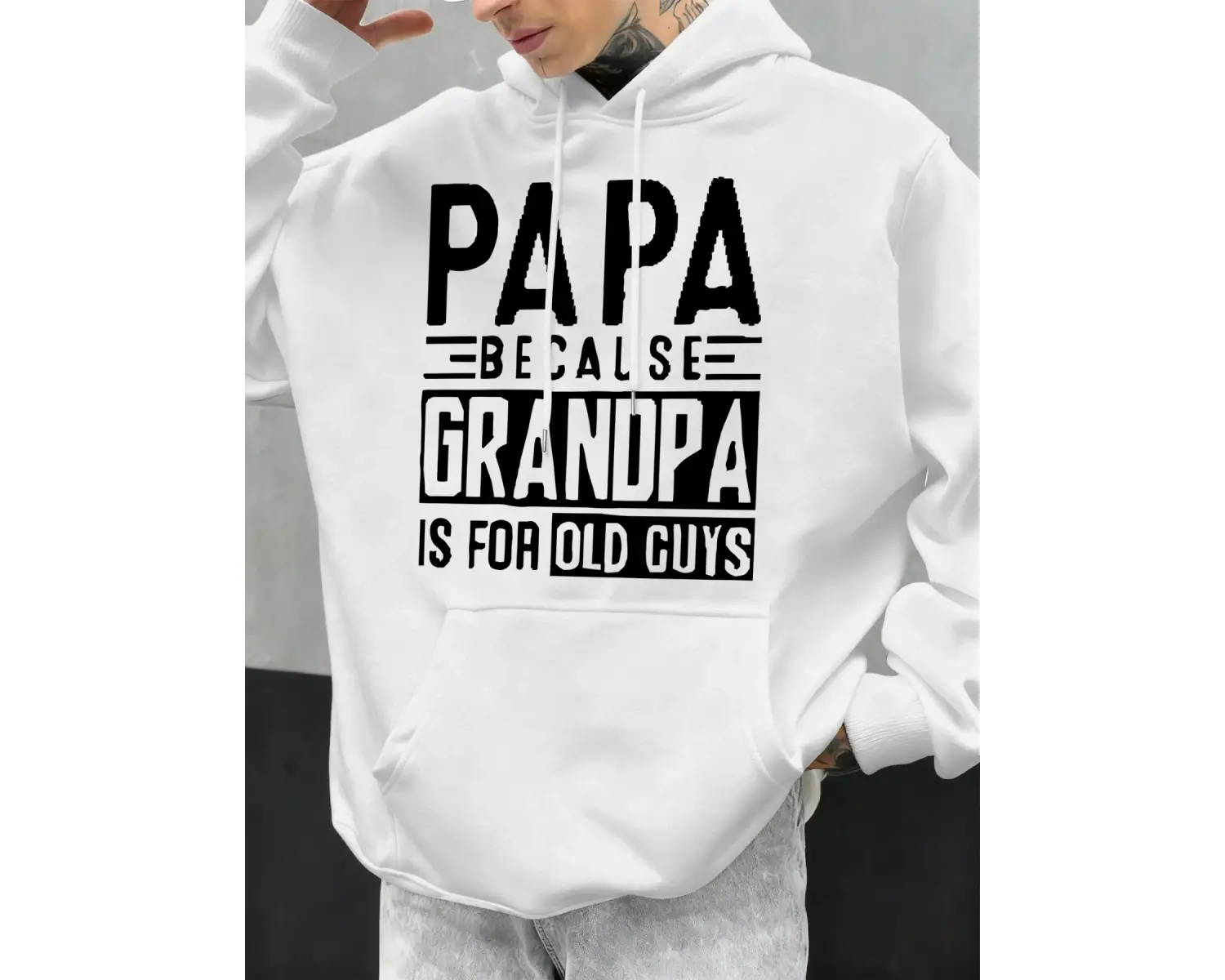 Bana Baba Diye Çağırma, Ben Yaşlı Değilim Komik Tasarım Erkekler İçin Kapüşonlu Üst Vintage C