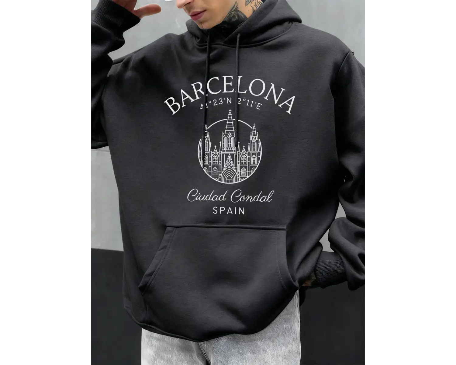 Barcelona Cdesign Erkek Hoody Büyük Boy Polar Kapüşonlular Sonbahar Tüm Maç Giyim Çok Renkli