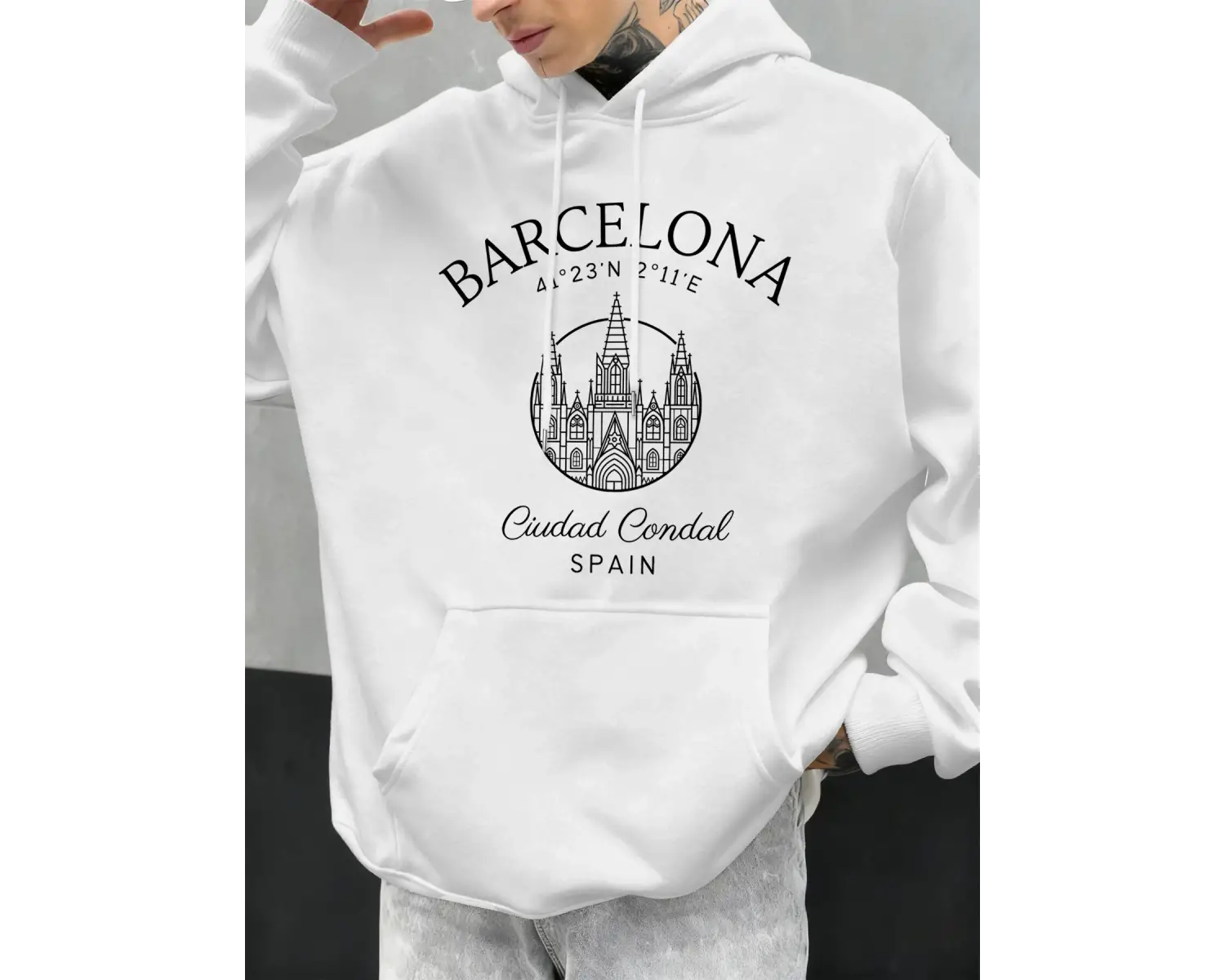 Barcelona Cdesign Erkek Hoody Büyük Boy Polar Kapüşonlular Sonbahar Tüm Maç Giyim Çok Renkli