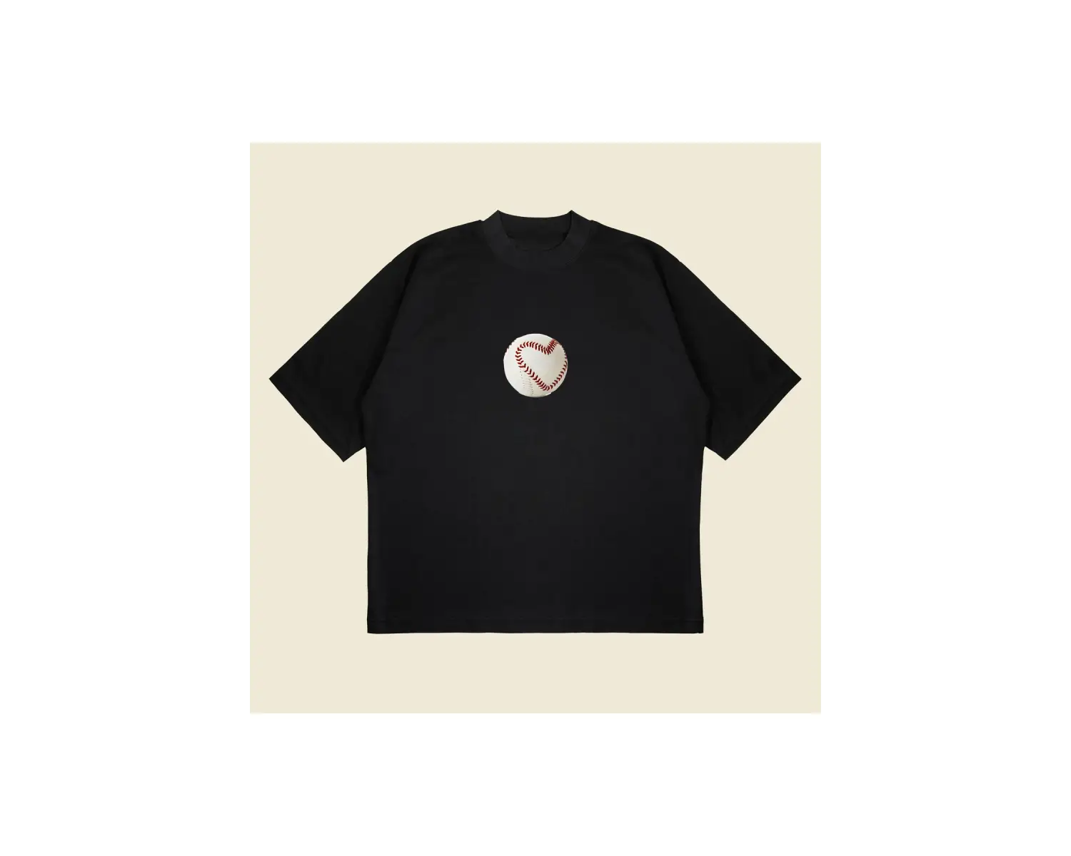 Baseball Tee Baskılı Oversize Unisex Pamuklu Nefes Alan Kalın Kumaşlı