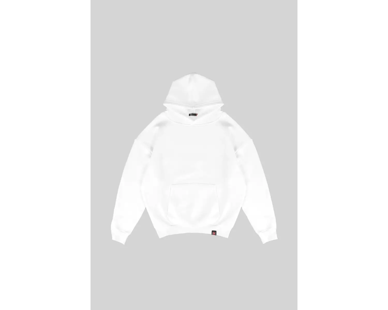 Basic Beyaz Oversize Unisex Kapuşonlu