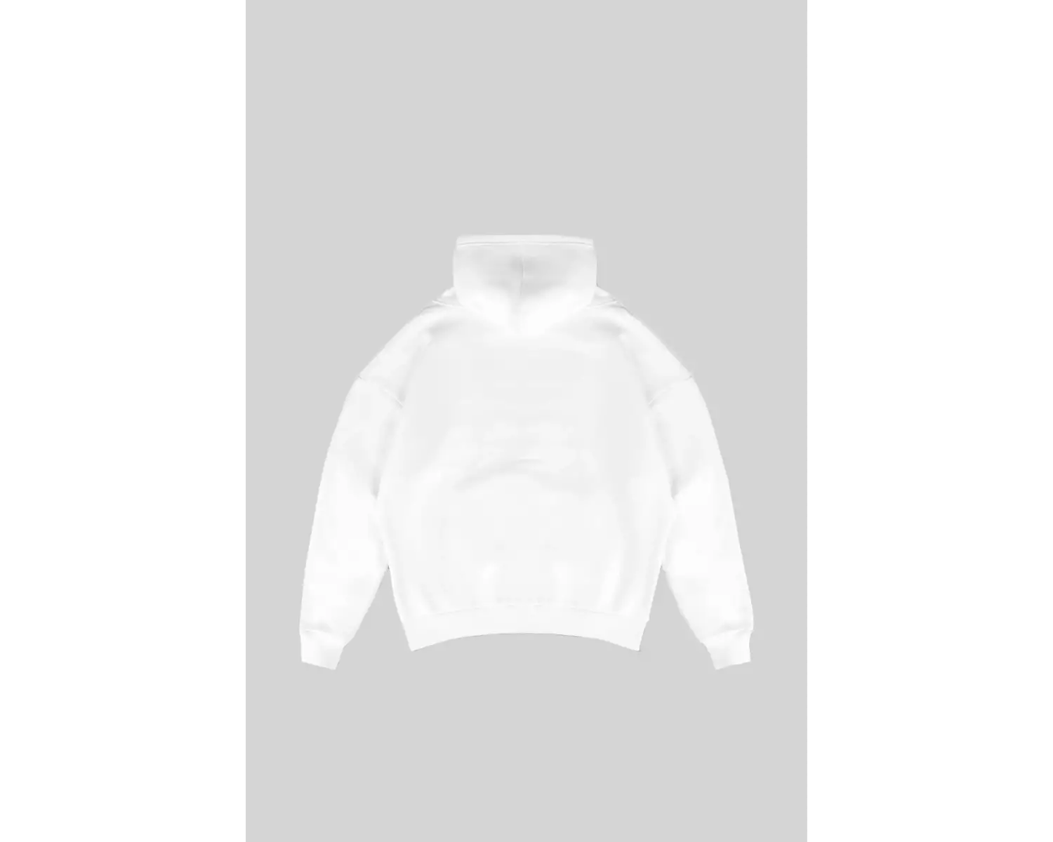 Basic Beyaz Oversize Unisex Kapuşonlu