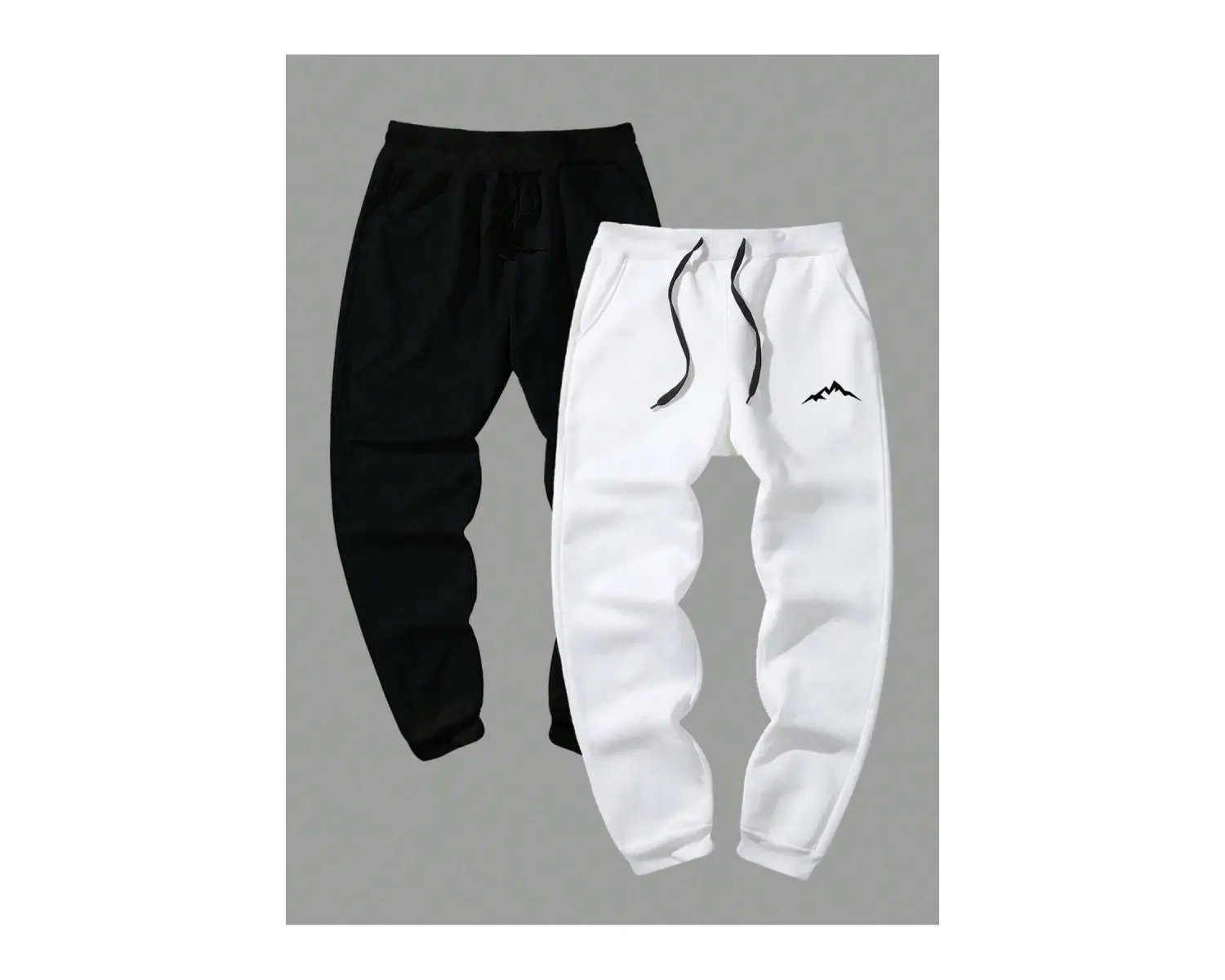 Basics 2pcs Mountain Print Drawstring Waist Eşofman Altı