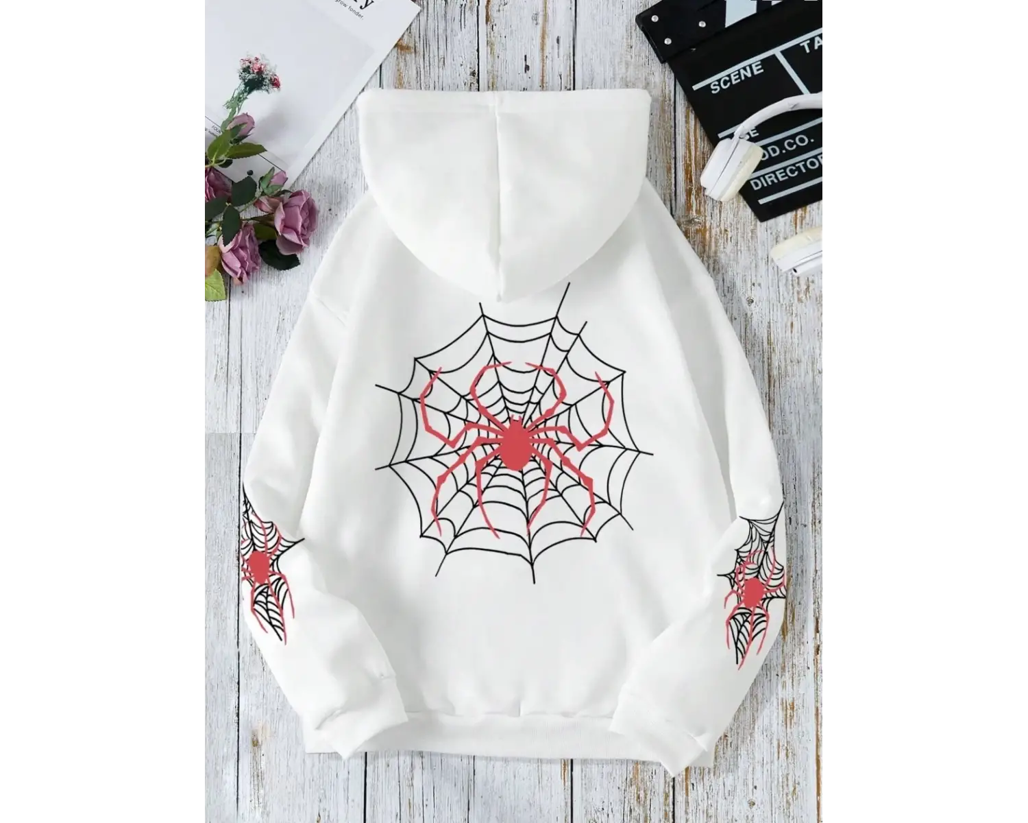 Basit örümcekler & Cobwebs baskılı kadınlar Hoodie Hoodie polar sıcak tişörtü moda rahat eşof