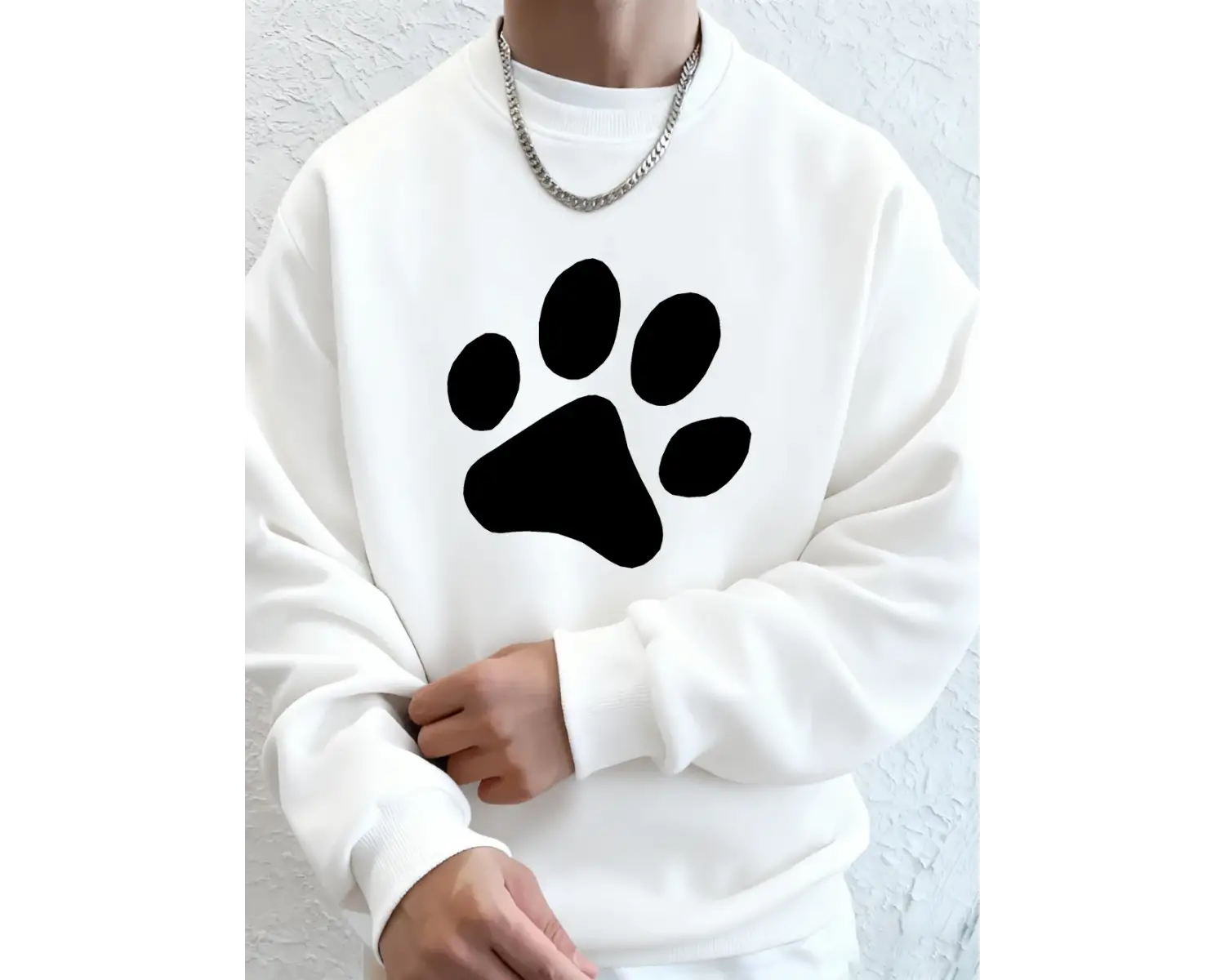 Basit Taban Desenli Baskılı Erkek Sweatshirt Kışlık Bol Kapüşonlu Spor Bisiklet Yaka Polar Sı