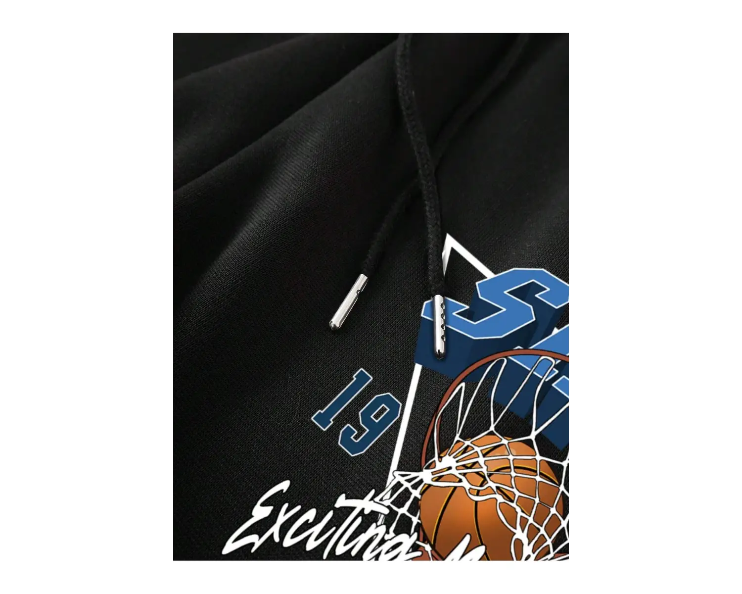 Basketball & Letter Graphic Drawstring Waist Şort