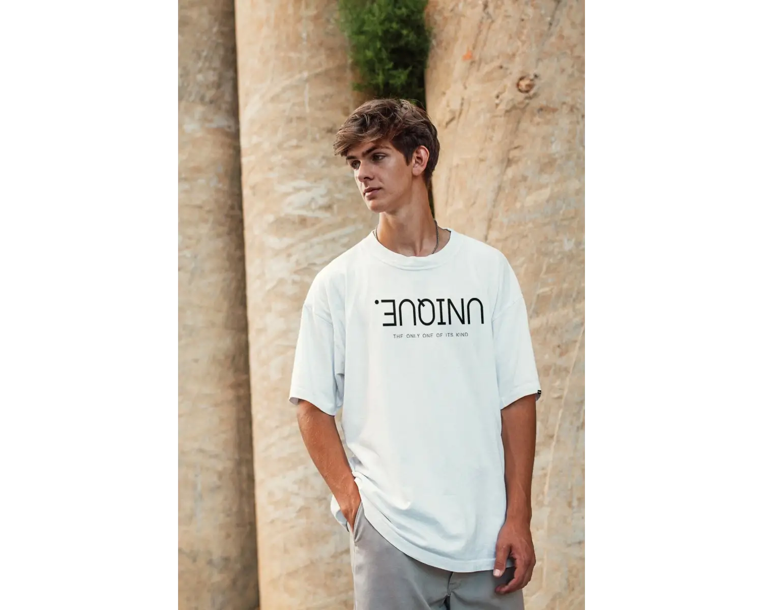 Baskılı Beyaz Tshirt NRAGE156