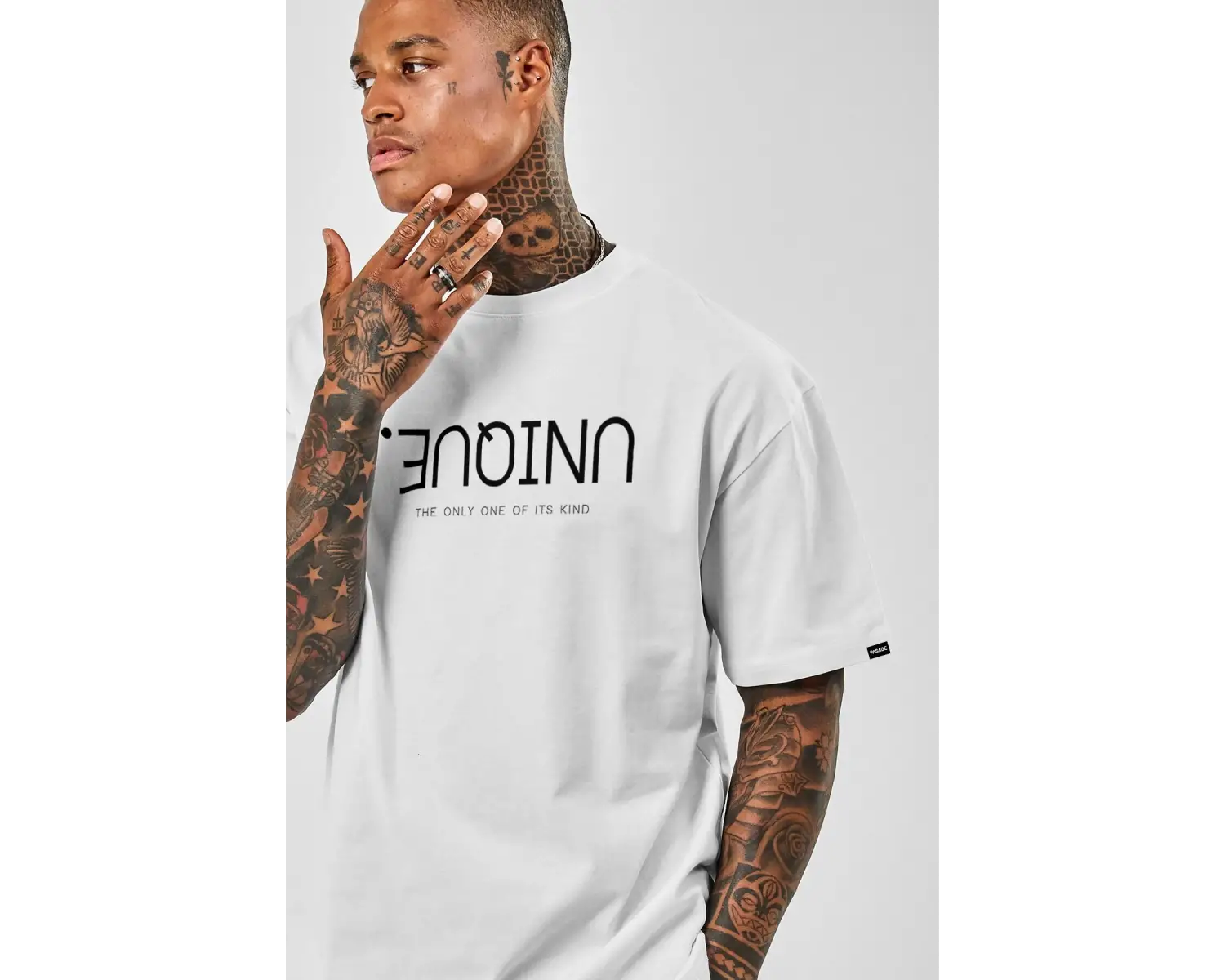 Baskılı Beyaz Tshirt NRAGE156