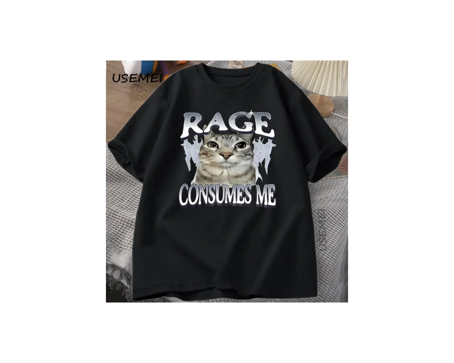 Baskılı tişört komik grafik tişörtleri çalışmak zorunda kalmak için doğan rakun Vintage karik 2911