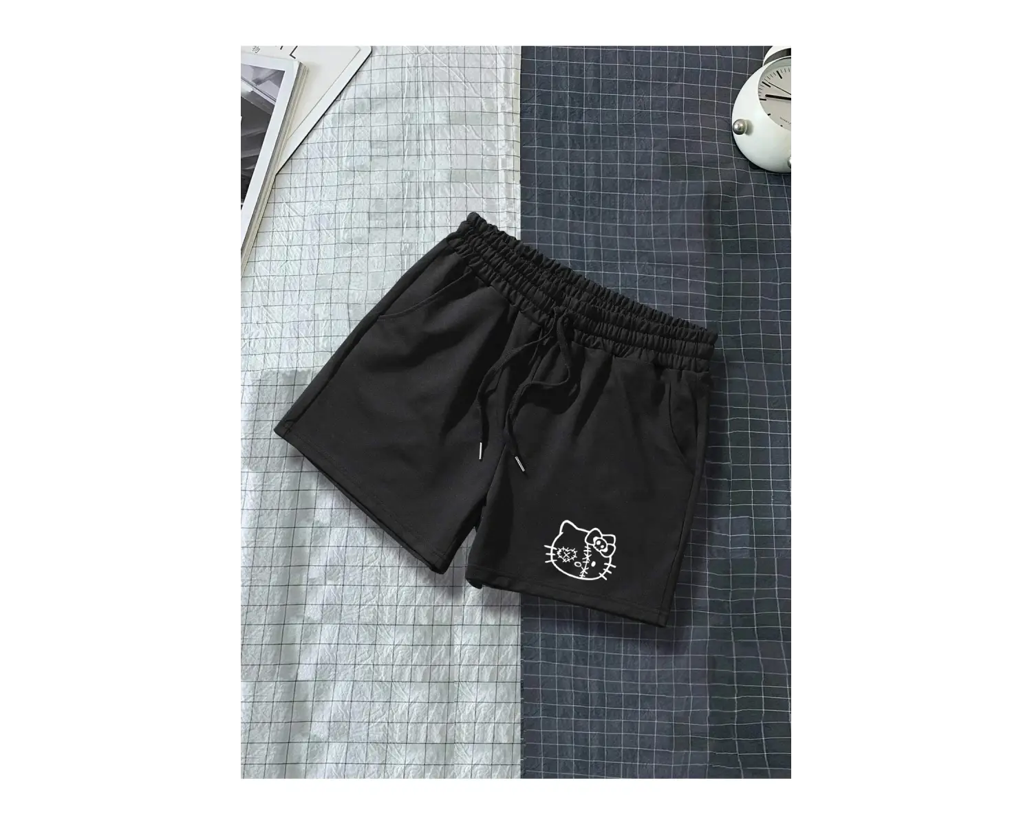 Bay Hello Kitty Baskılı Siyah Kadın Regular fit