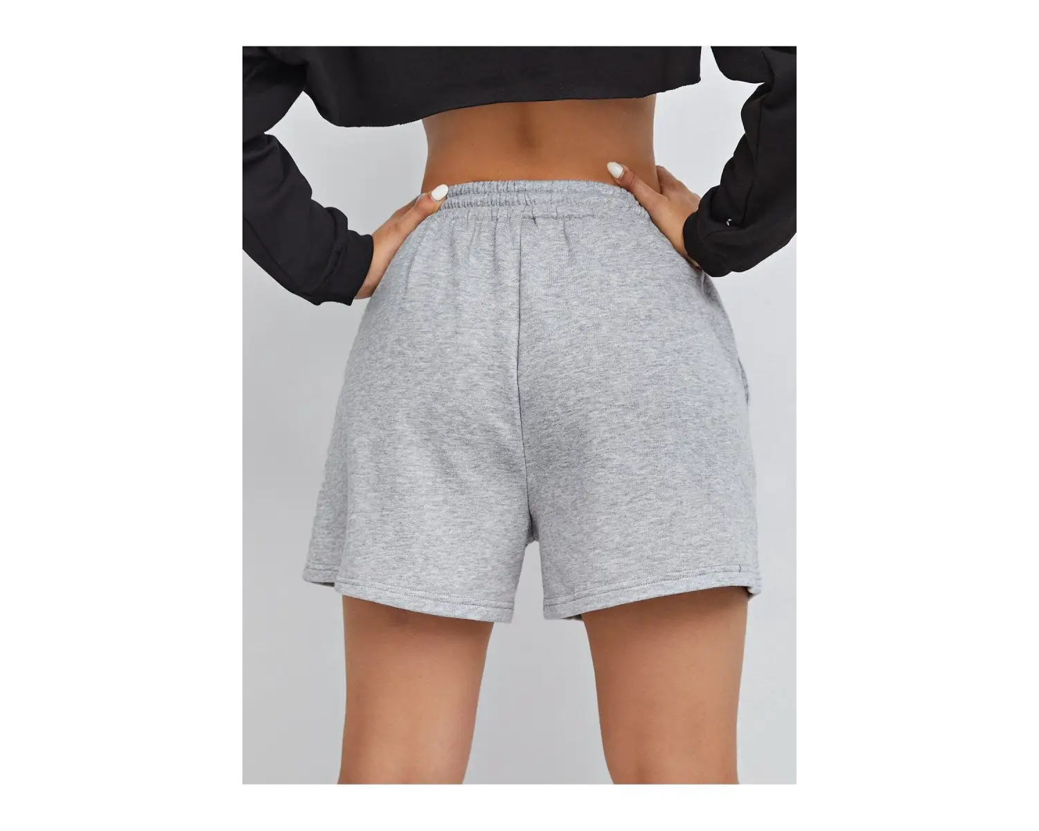 Bay Kadın 2li Siyah-Gri Düz Renk Penye Regular