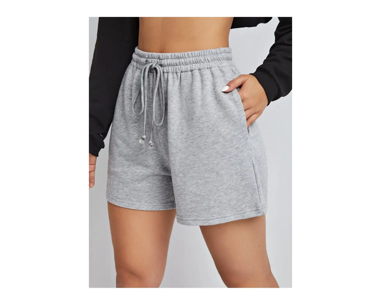 Bay Kadın 2li Siyah-Gri Düz Renk Penye Regular