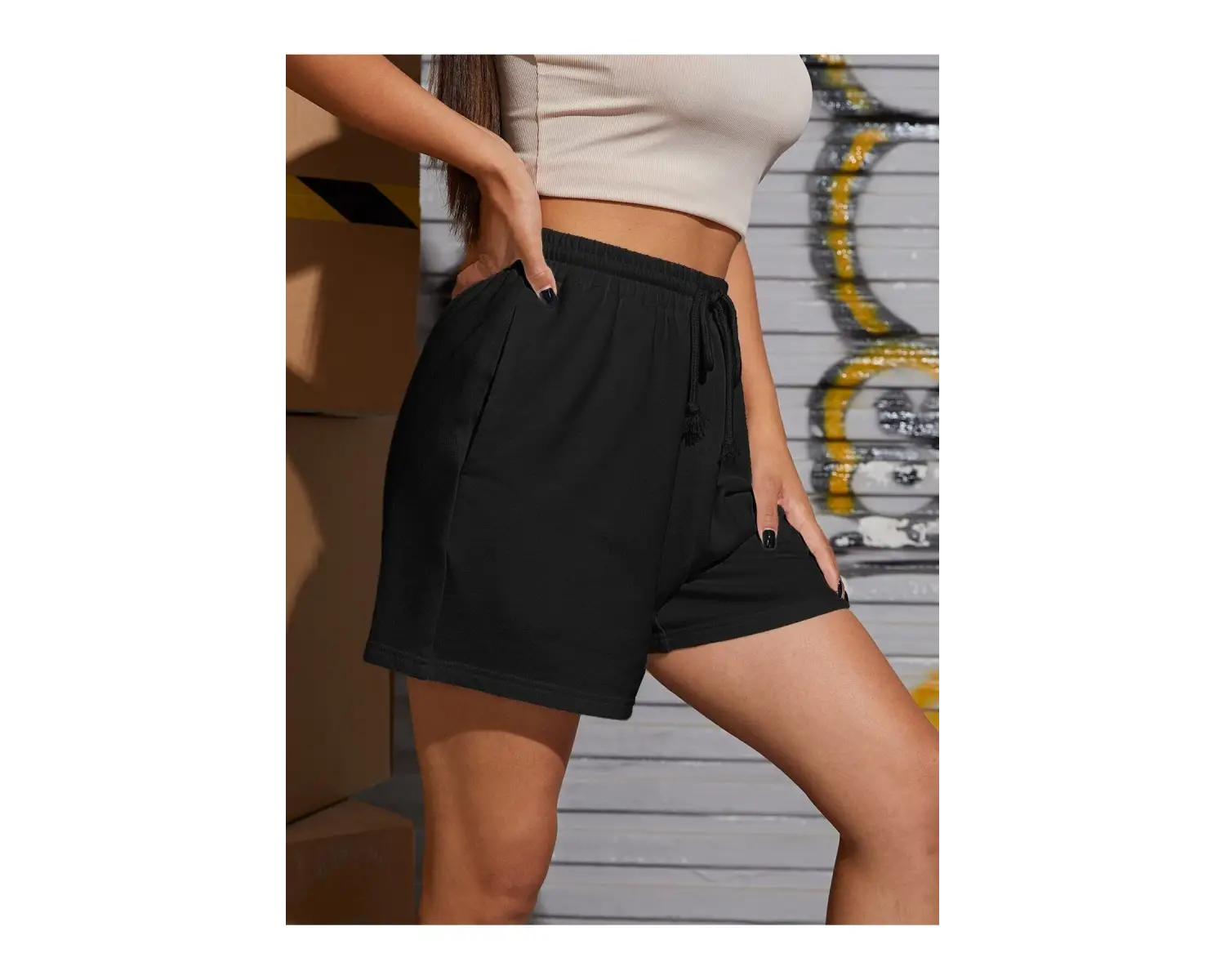 Bay Kadın Siyah Düz Penye