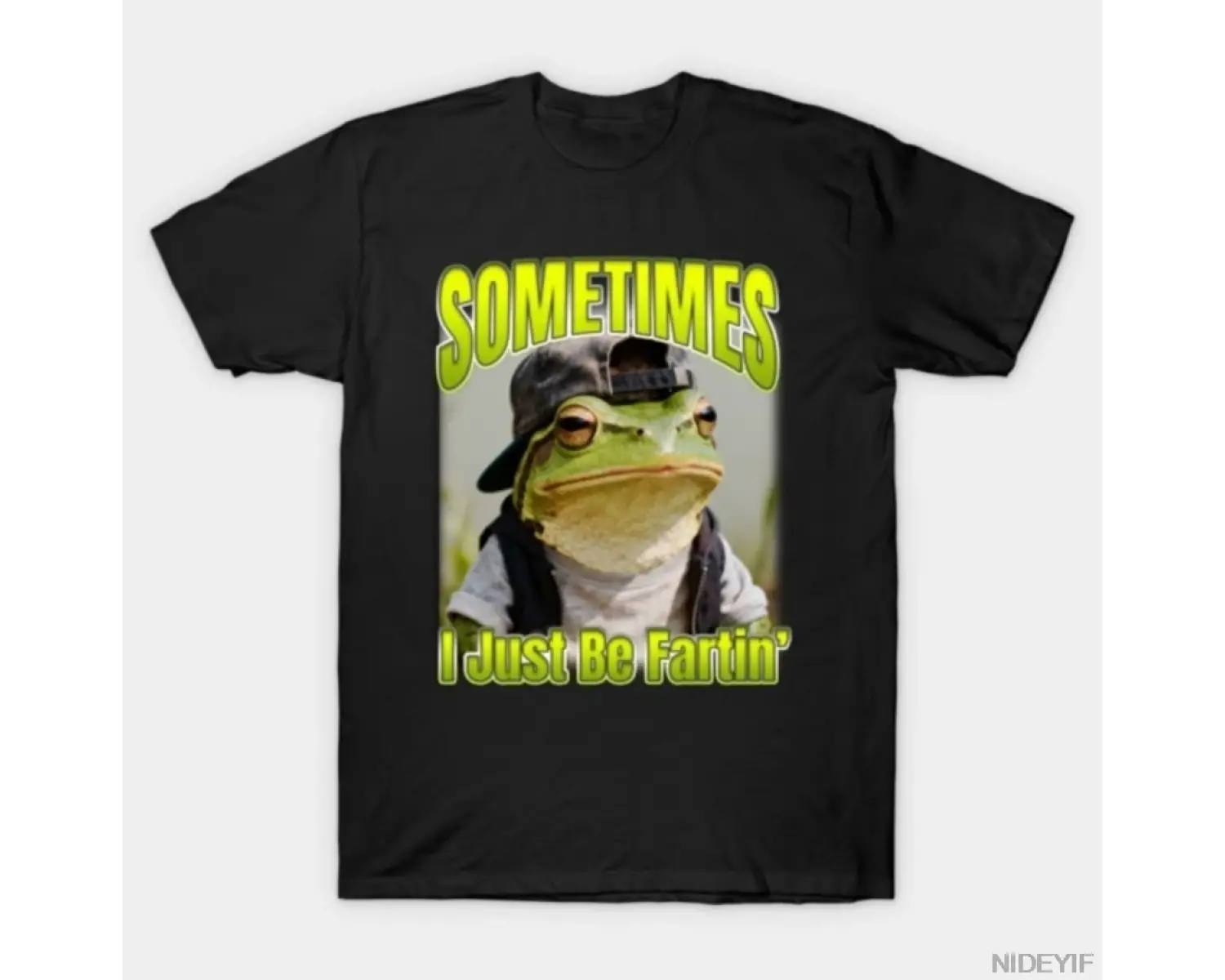 Bazen Sadece Fart Ediyorum Kurbağa memleri Erkekler Kadınlar için Tişört %100 Pamuklu Tişörtl